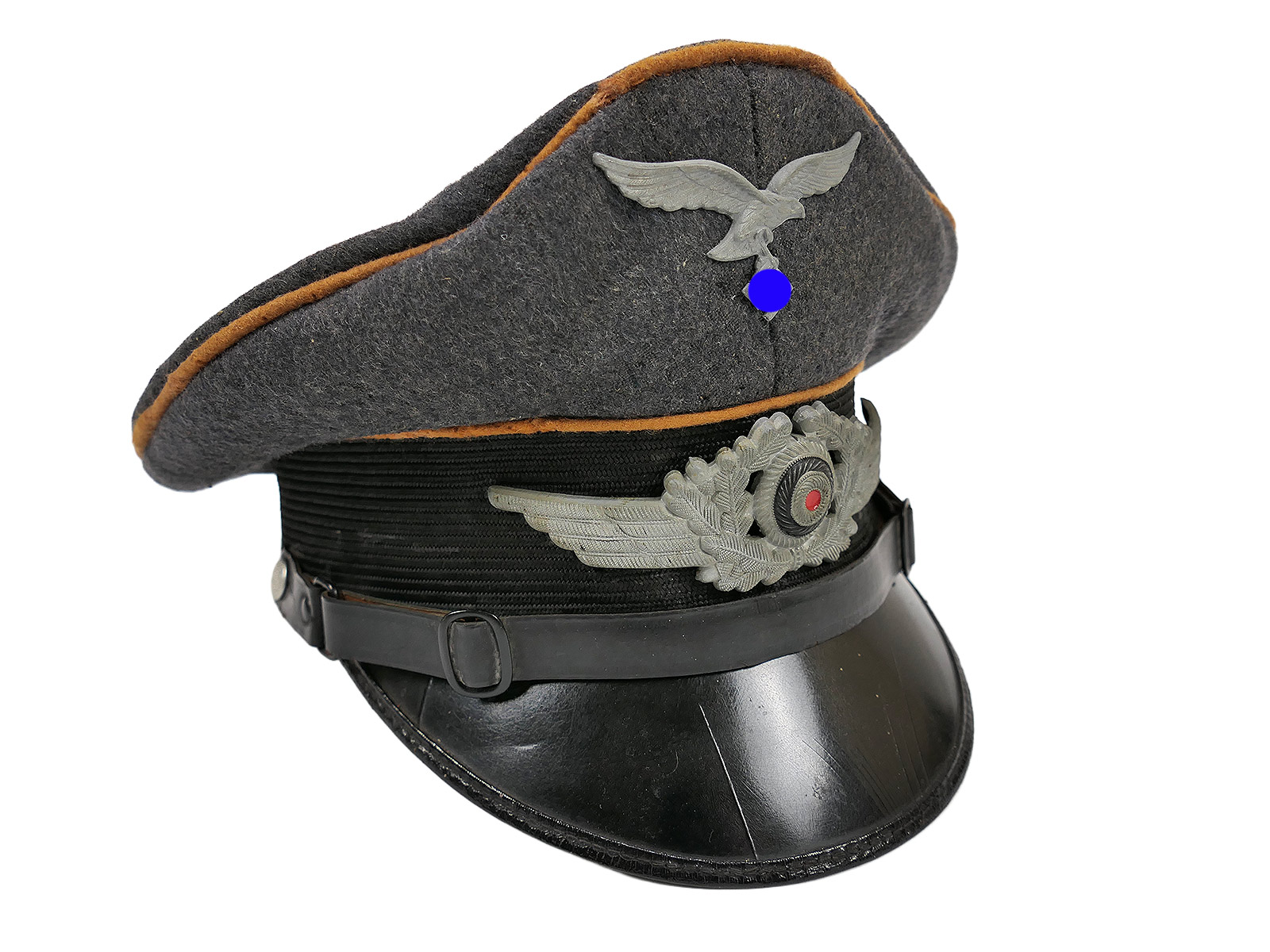 Original LUFTWAFFEN pilot’s cap, paratrooper style, fully decorated – COLLECTION