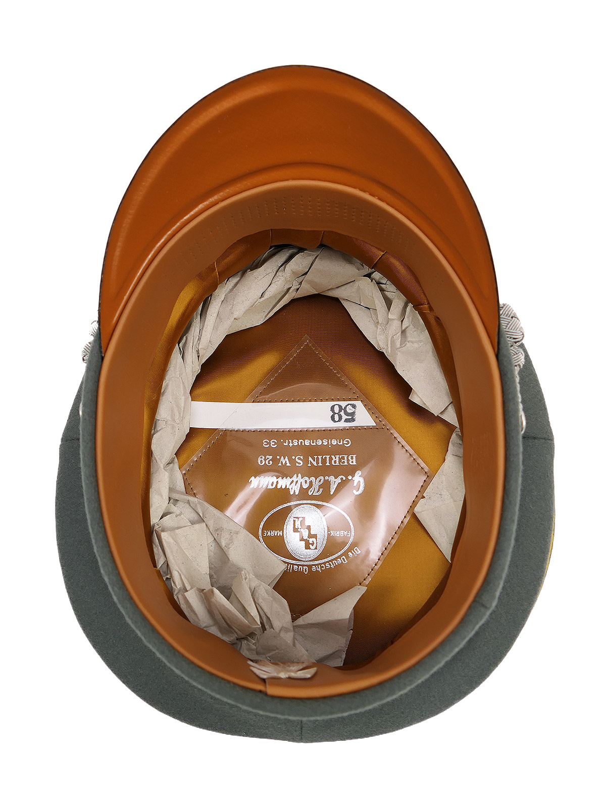 Waffen SS peaked cap, officer’s, cavalry, size 58 – top-quality museum-grade reproduction with metal detailing