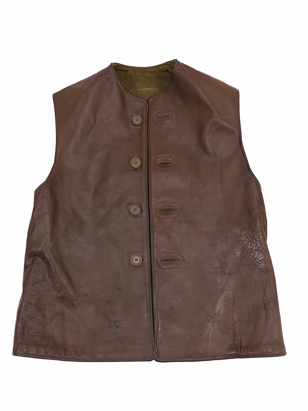 British Army Vintage Battle Jerkin Leather Waistcoat / Leather Waistcoat, approx. size 50–52