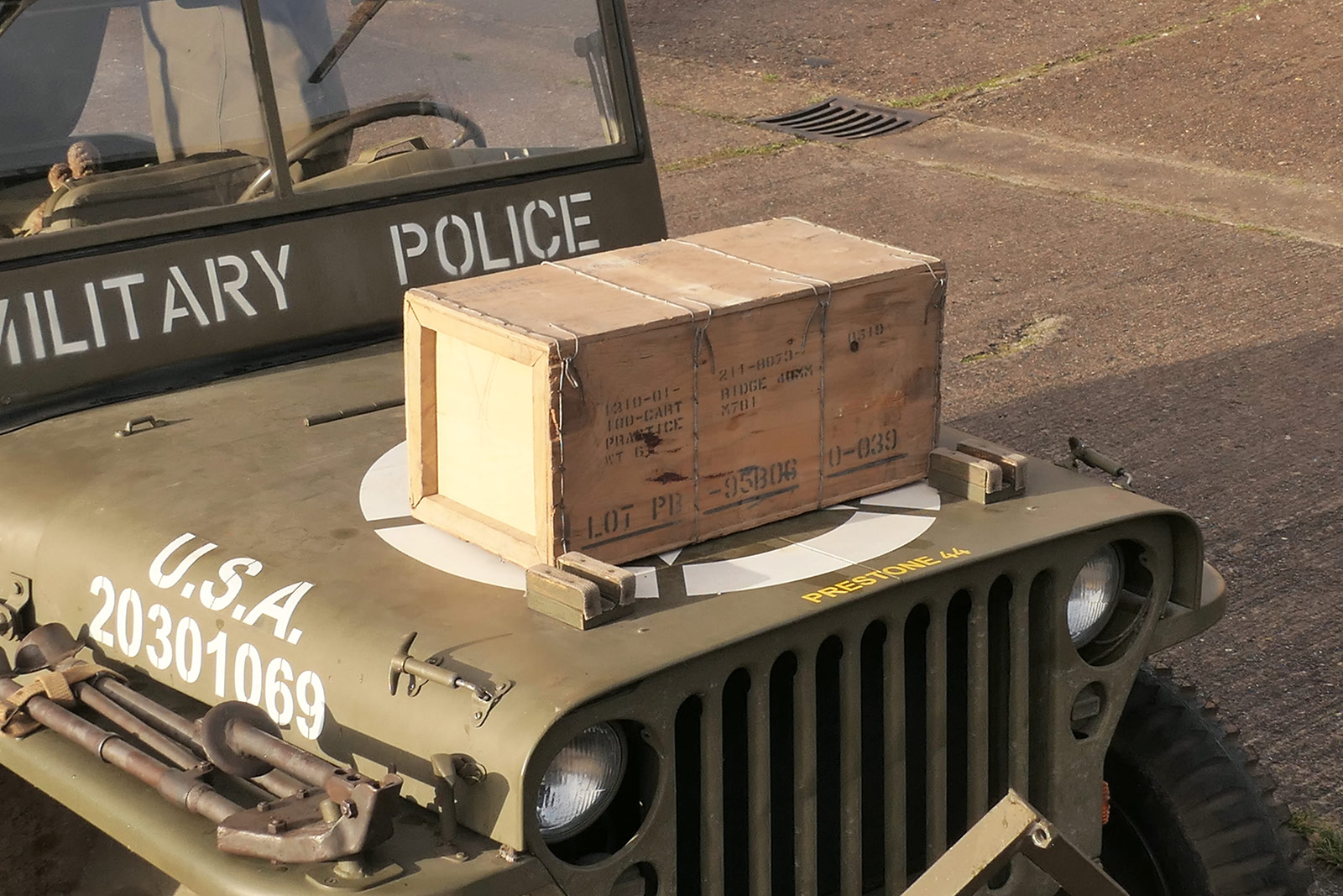 P1200723 US Army Jeep Ammunition Box Wood 100x Cartridge 40mm for Weapons UN 0339 #2