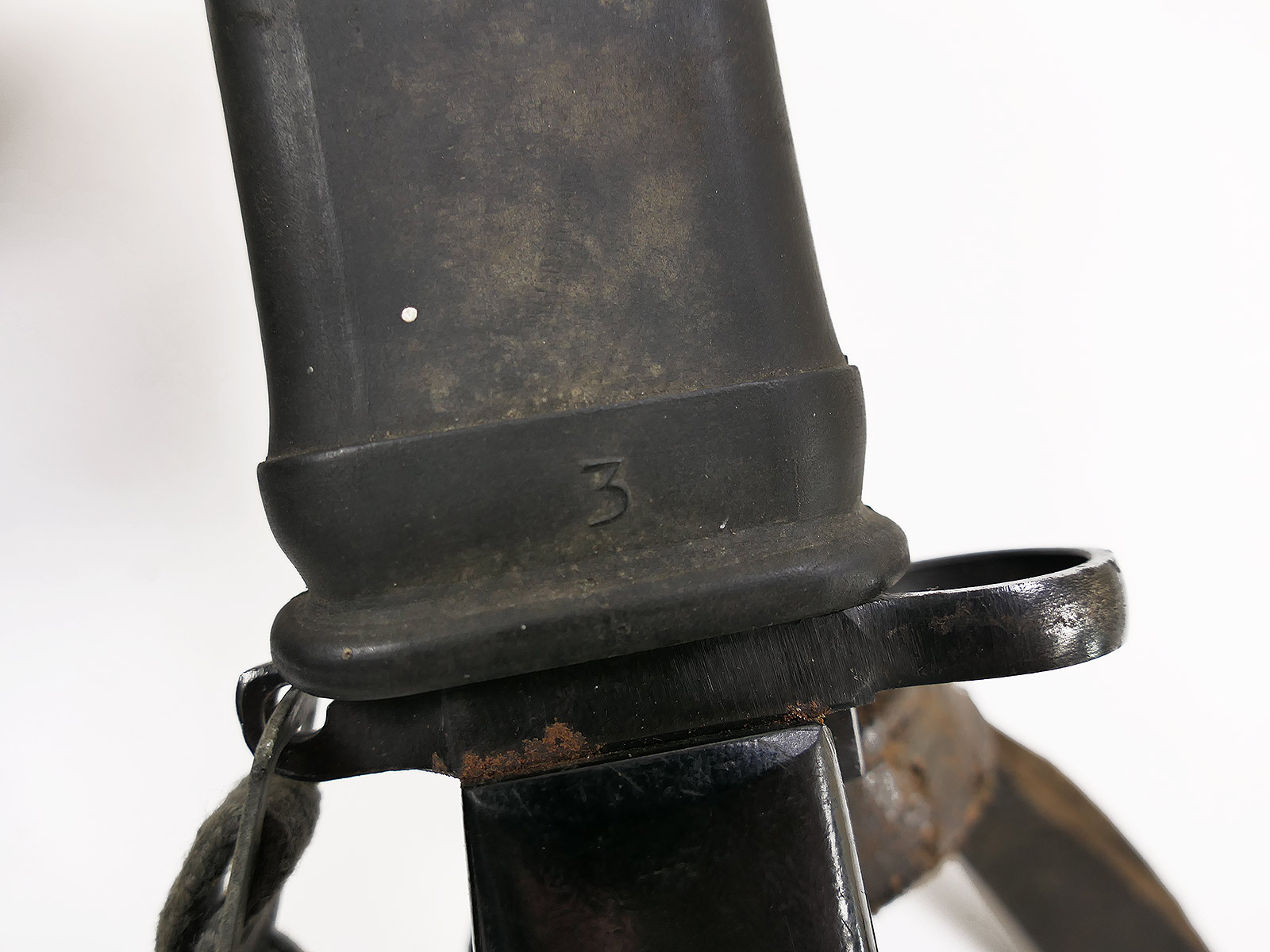 Original NVA side sword / bayonet for AK47 and AK74 Kalashnikovs, with black plastic handle and wire cutter