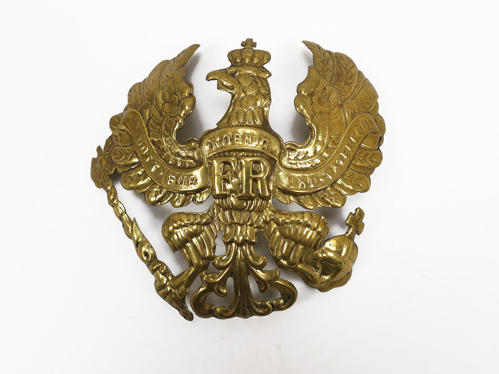 #B single piece brass eagle line eagle ornament helmet pickelhaube Prussia spare part  #B single piece brass eagle line eagle ornament helmet pickelhaube Prussia spare part