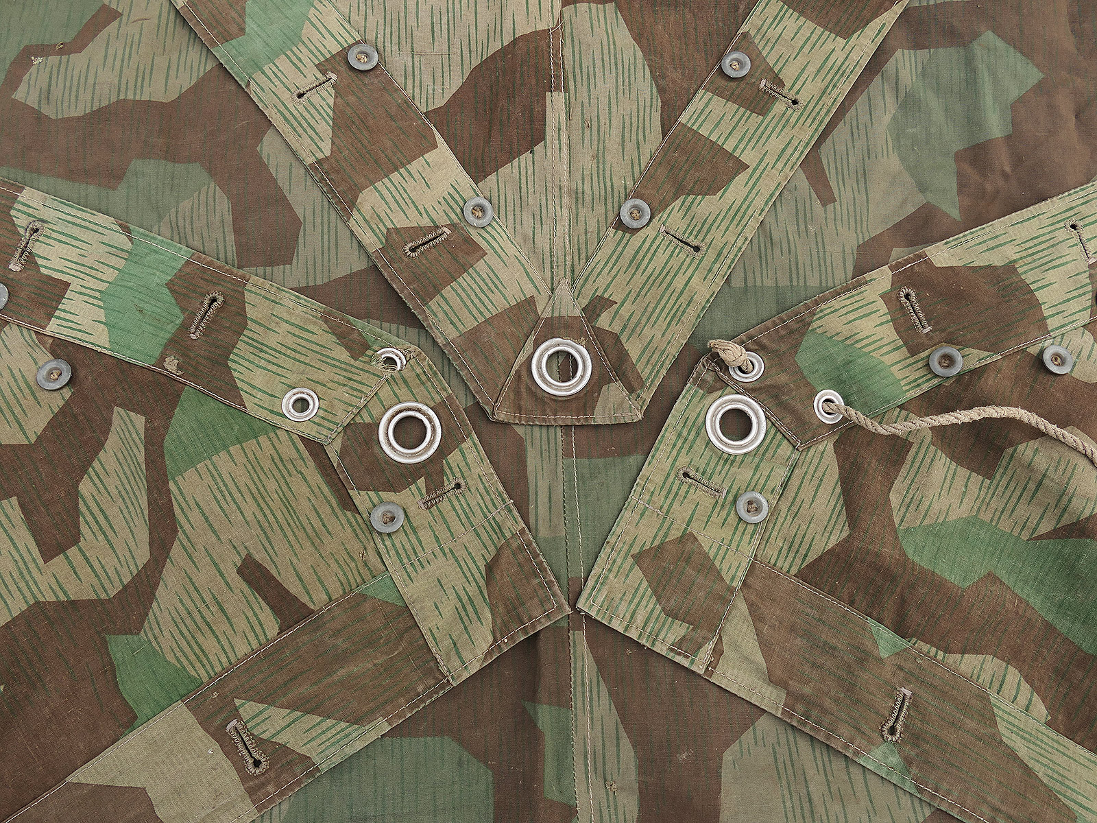 Original Wehrmacht M31 tent canvas, splinter camouflage, camouflage tent fabric – COLLECTION BATTLE WORN