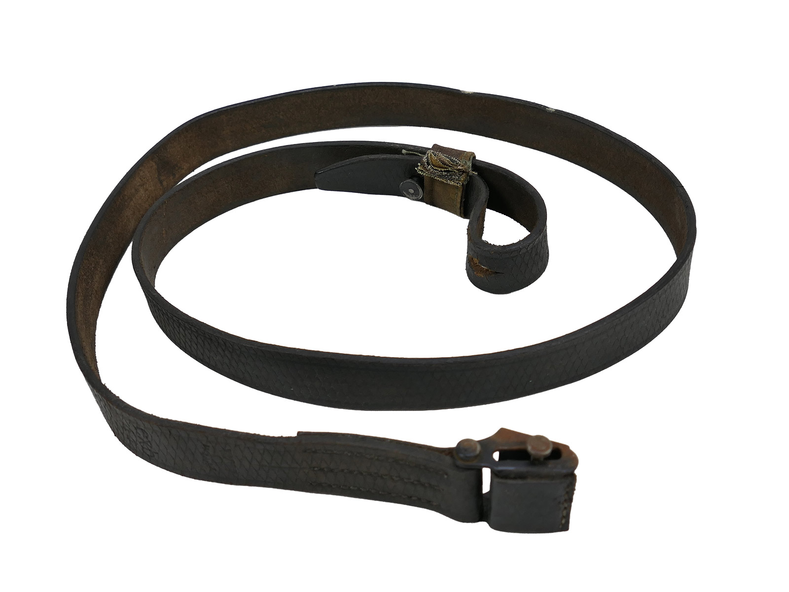 One-off Wehrmacht MP40 MP38 leather carrying strap, Waffen-SS leather strap, BATTLE WORN