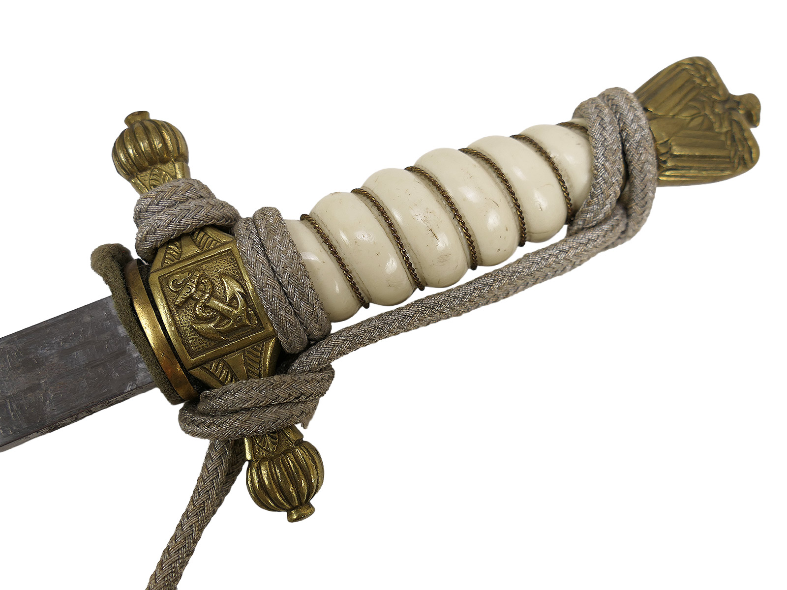 KM Kriegsmarine Officer’s Dagger, Navy Dagger M1938 with tassel and scabbard, TIGER Solingen COLLECTION