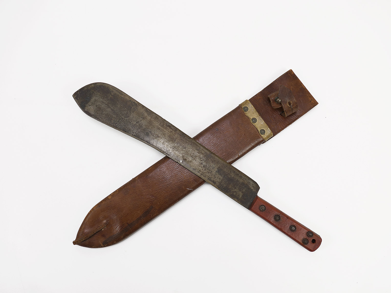 British Army GB WW2 Machete Sheffield 194? with leather sheath 1945