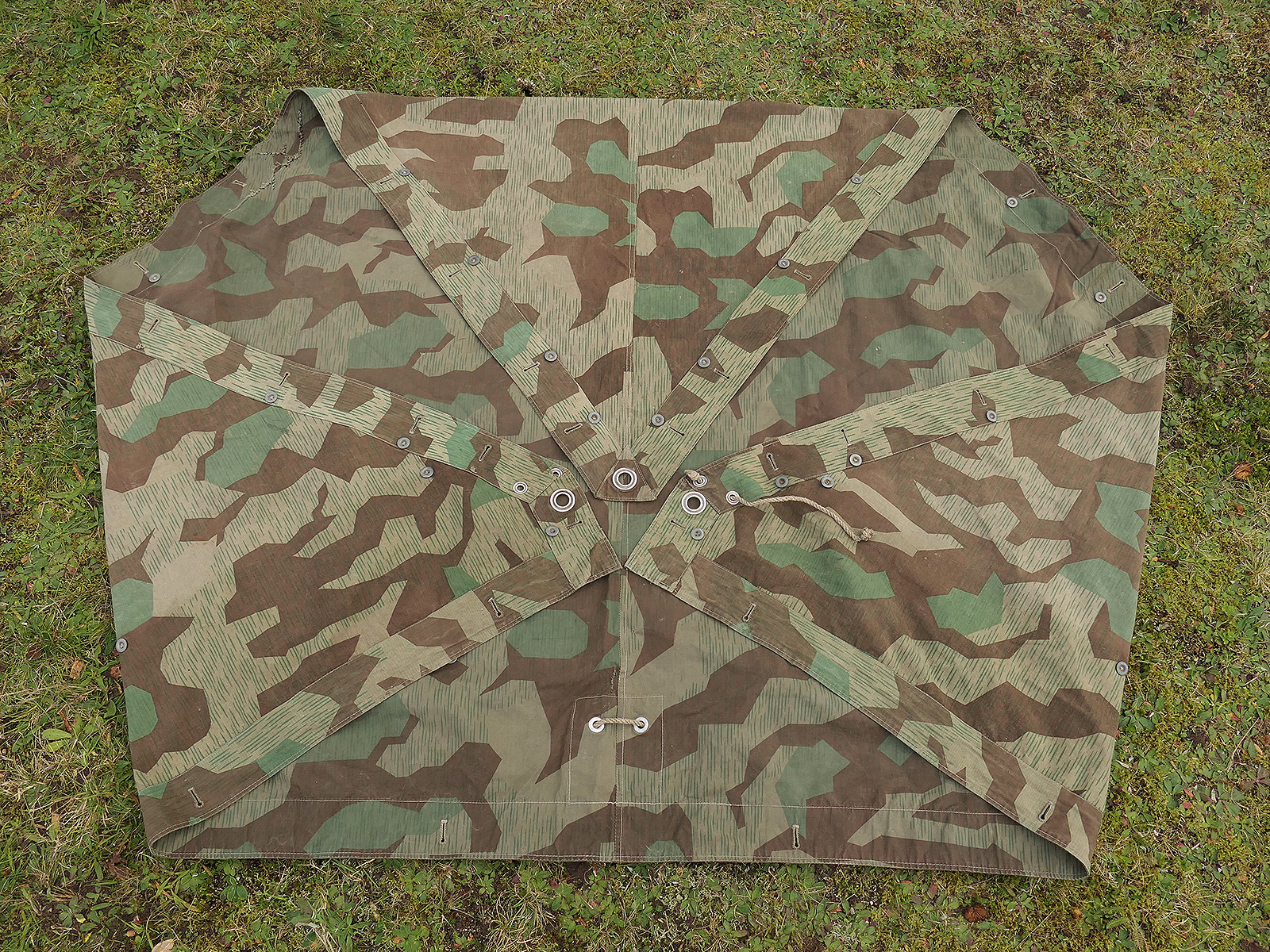 Original Wehrmacht M31 tent canvas, splinter camouflage, camouflage tent fabric – COLLECTION BATTLE WORN