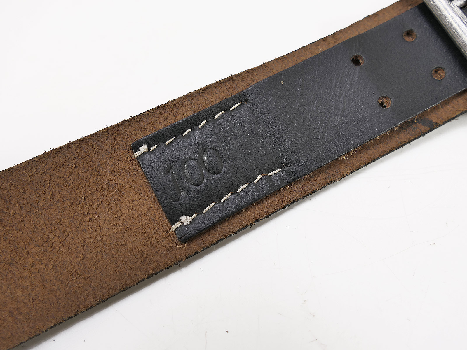 Waffen-SS Führer belt with belt buckle, 100 cm long, leather belt, officer’s Führer belt buckle, COLLECTION