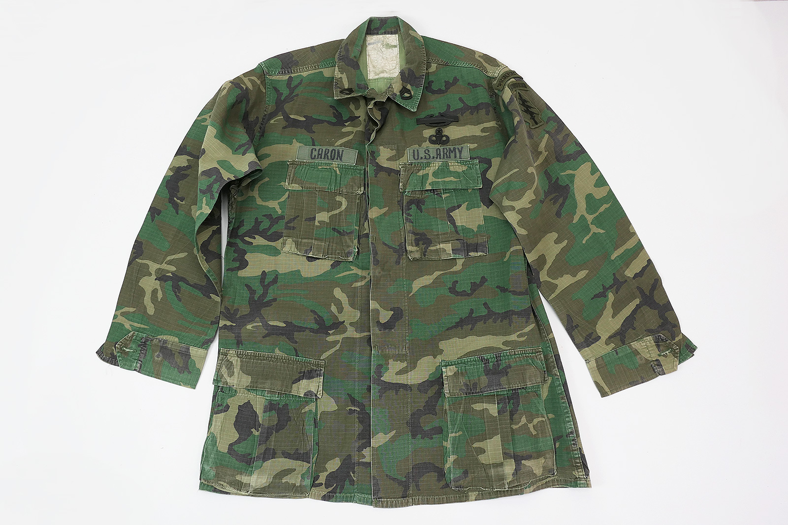 P13002918GvEIPvQaqNUL US Army Field Shirt BDU 1960-70`s Vietnam Medium Camouflage