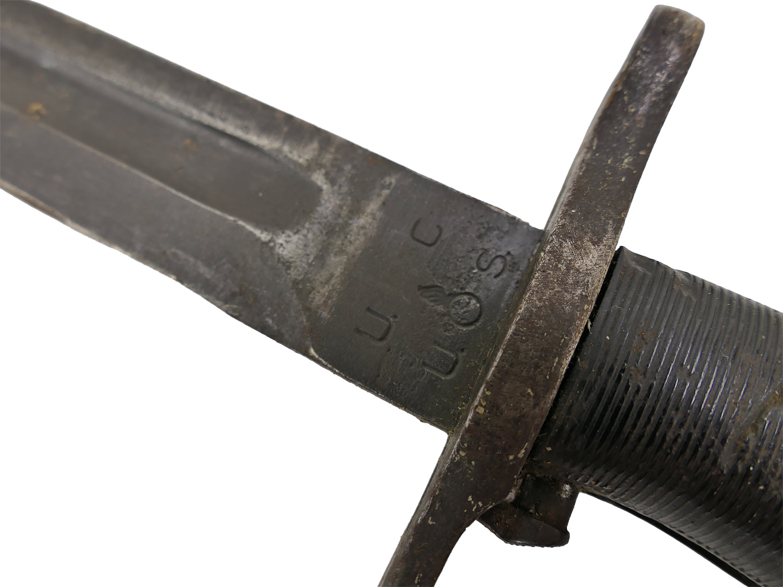 US Army WW2 M1 bayonet in scabbard for the M1 Garand carbine / Collection: BATTLE WORN