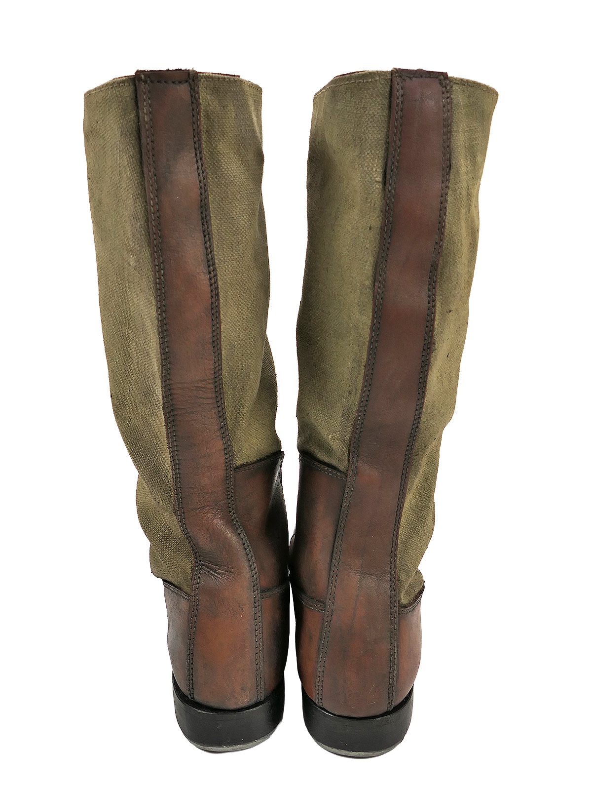 Single pair – Wehrmacht DAK high-top tropical boots, Afrika Korps boots, size 46, COLLECTION BATTLE WORN