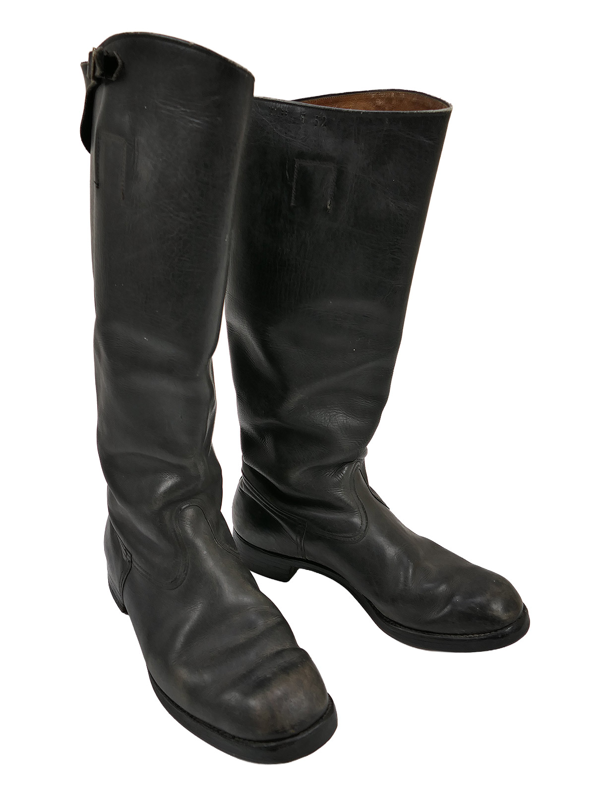 Wehrmacht Officer’s Leather Boots, Buckle-Fastening Knee-High Boots, Sole Length 31.5 cm COLLECTION 