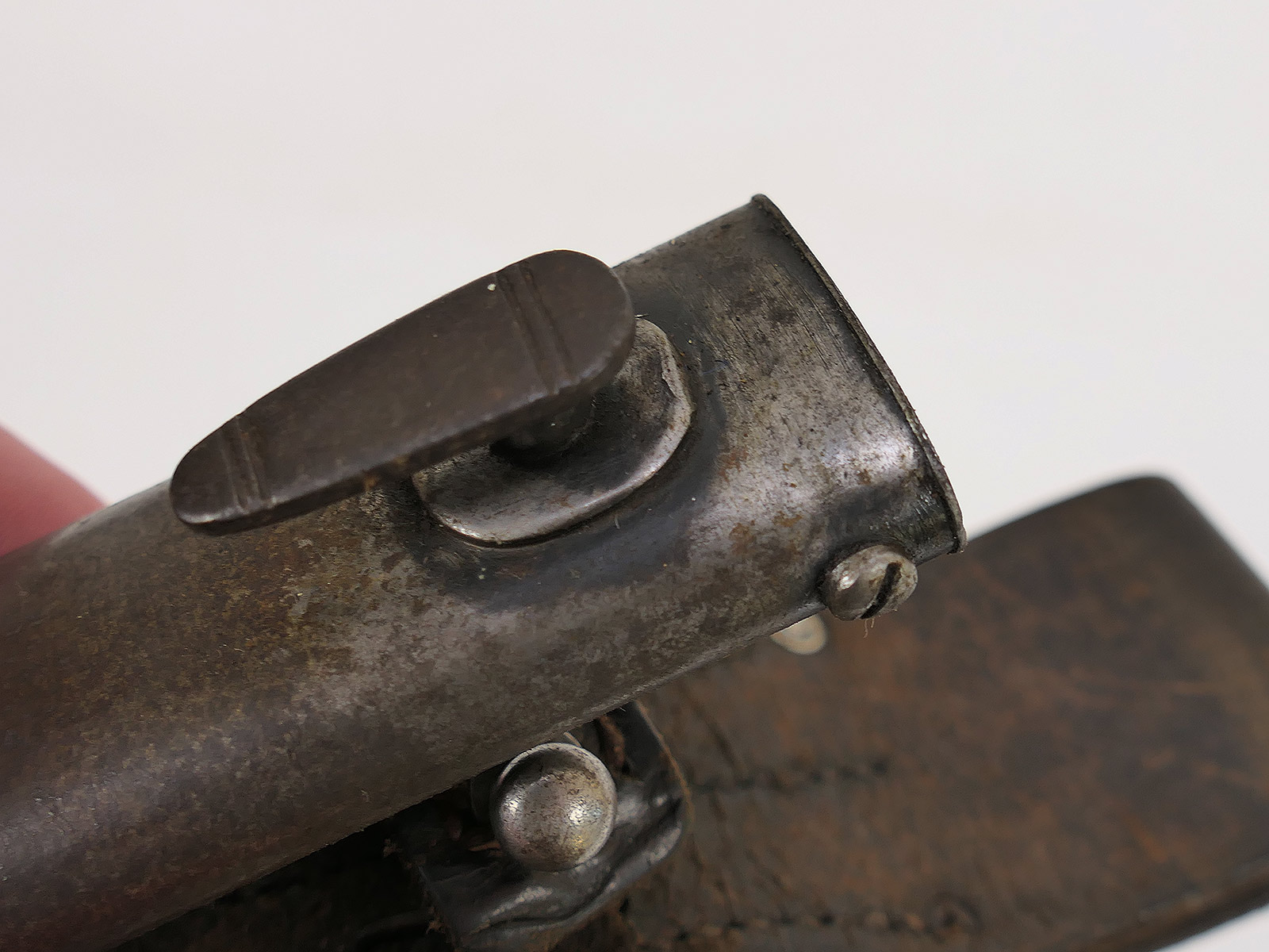 SET: Wehrmacht M84/98 bayonet for the K98 carbine / sidearm with scabbard + belt loop – BATTLE WORN