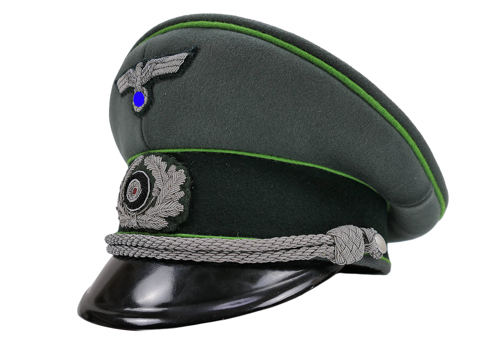 Wehrmacht peaked cap, officer’s, Panzergrenadier, size 58, premium museum-quality reproduction with original embroidered details, COLLECTION