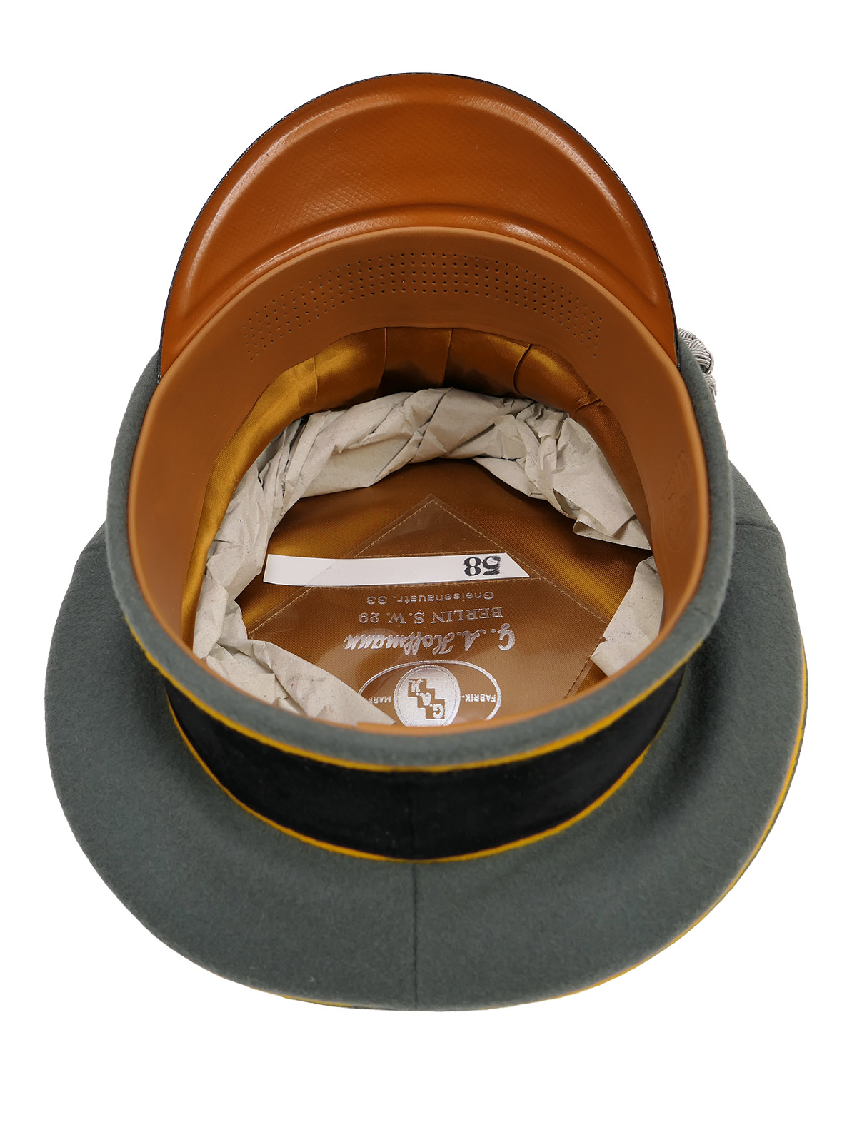 Waffen SS peaked cap, officer’s, cavalry, size 58 – top-quality museum-grade reproduction with metal detailing