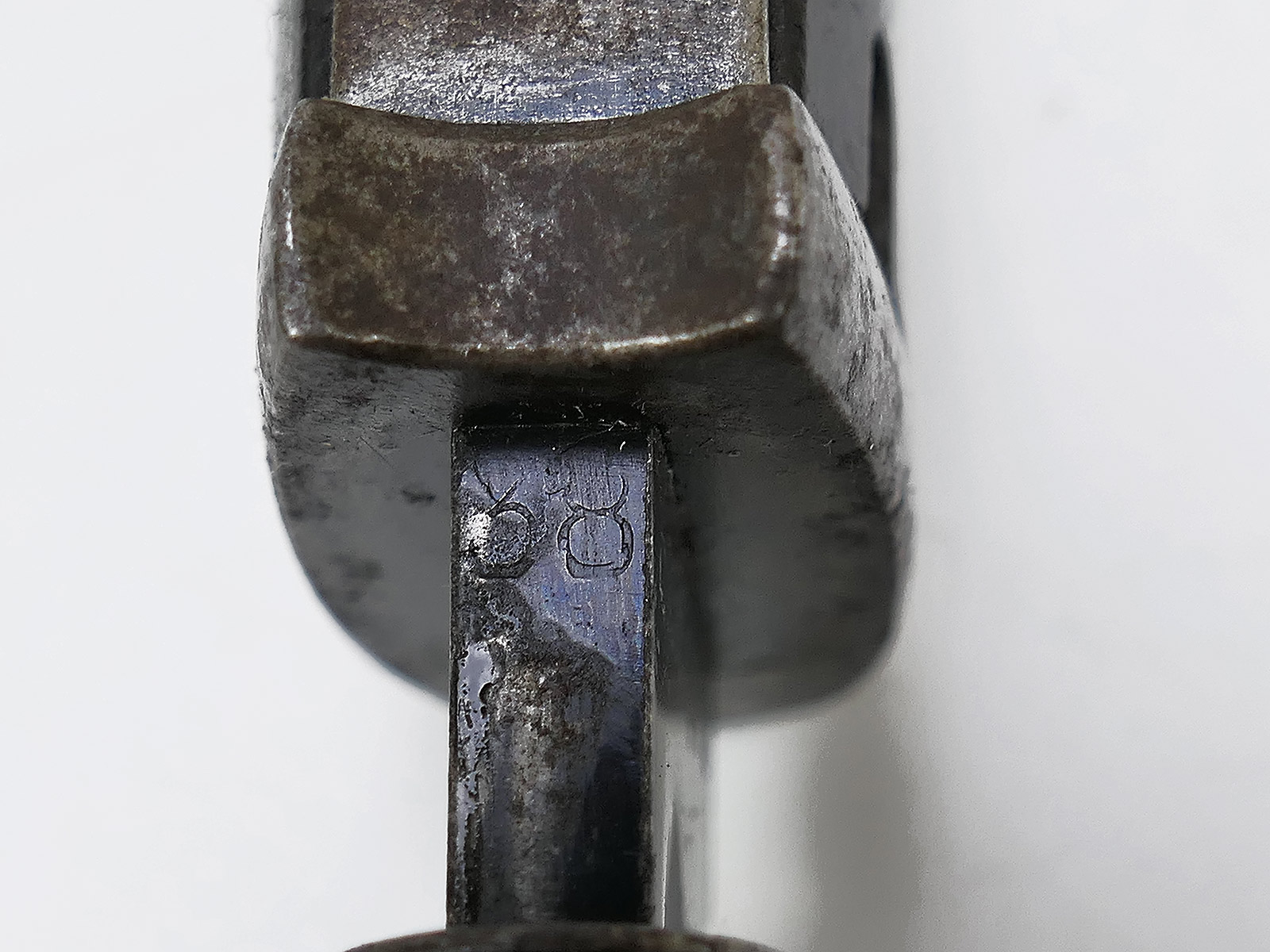 Wehrmacht M84/98 K98 bayonet / side-mounted bayonet – matching serial numbers – Hörster 1938 – battle-worn