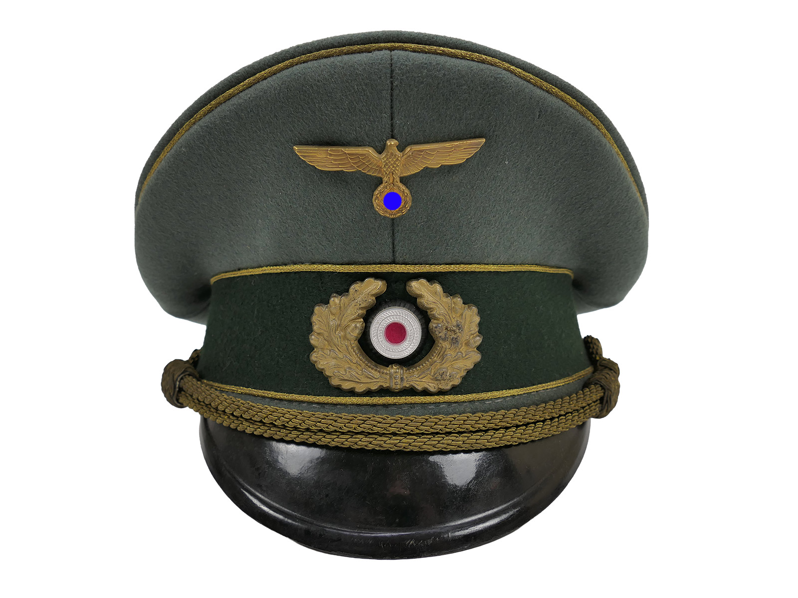 Antique Wehrmacht General’s peaked cap, size 58, with excellent patina – COLLECTION BATTLE WORN