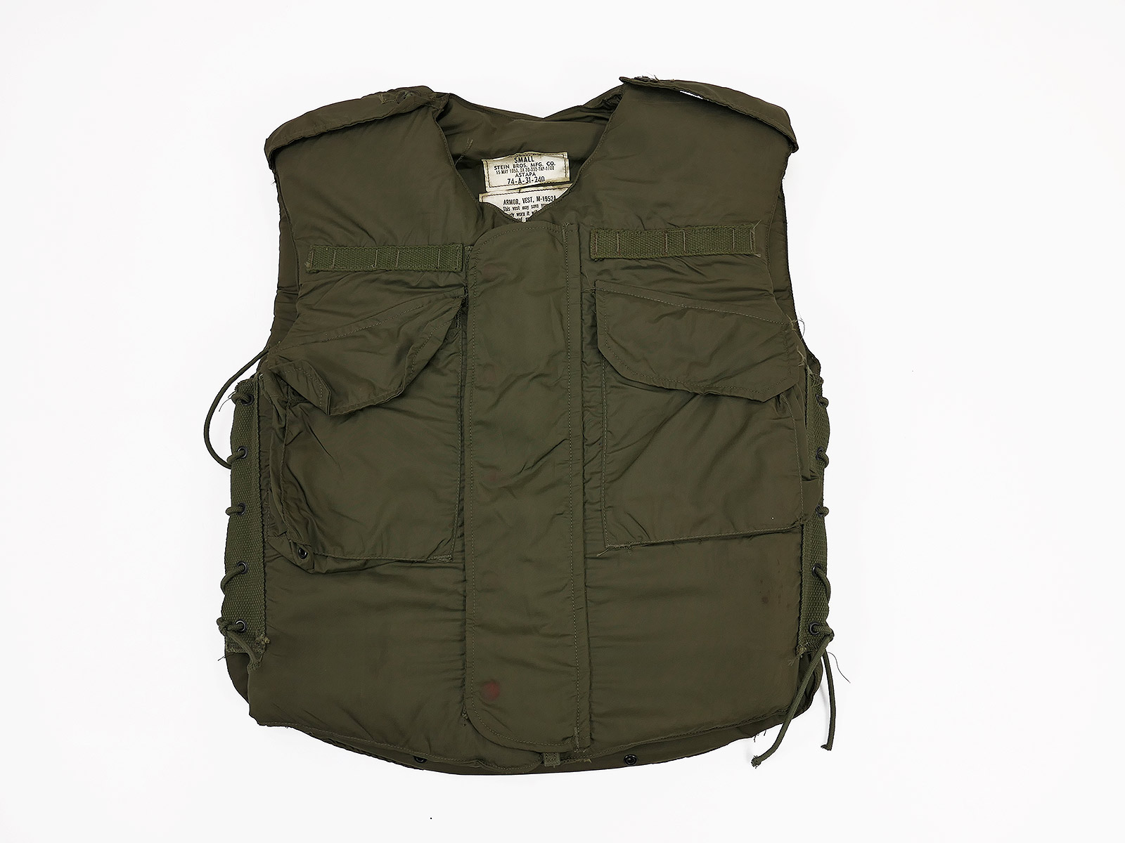 TOP US Vietnam Flak Vest M-1952A Body Armor Anti-Splinter Vest Fragmentation size S around 1953