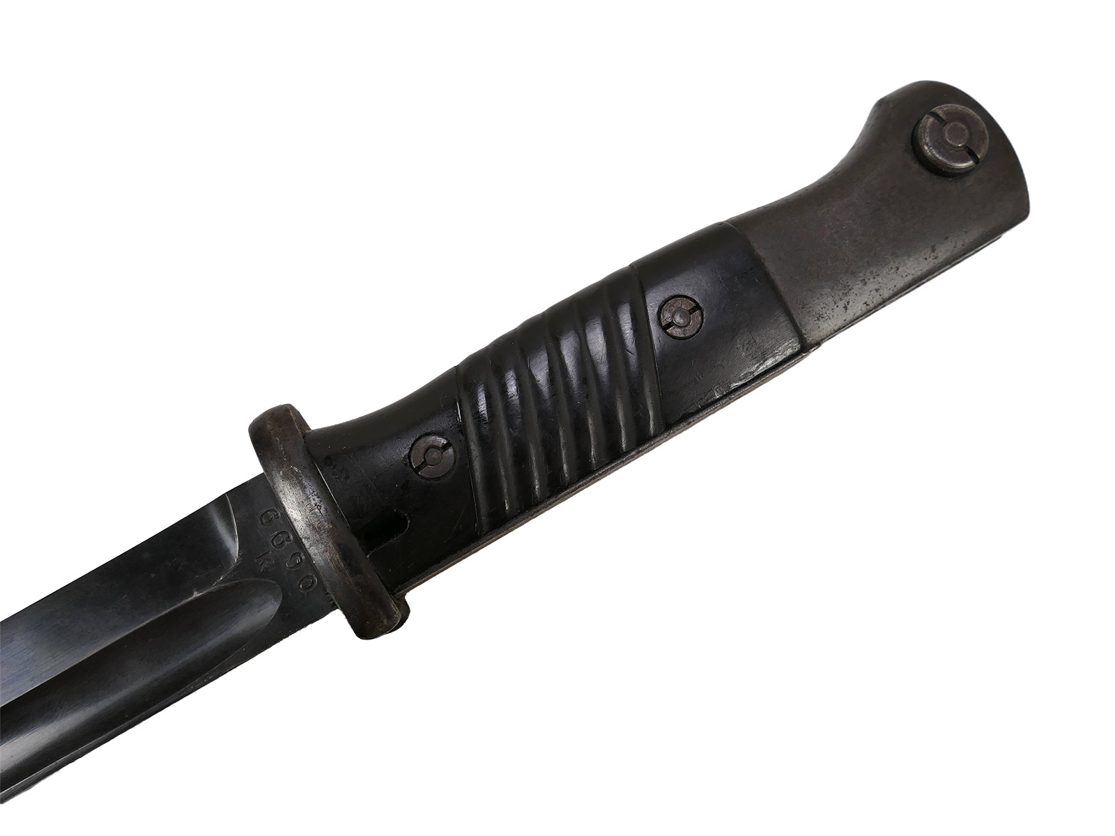 Wehrmacht M84/98 bayonet by Berg & Co, 1938, K98 carbine / fixed bayonet with scabbard, BATTLE-WORN