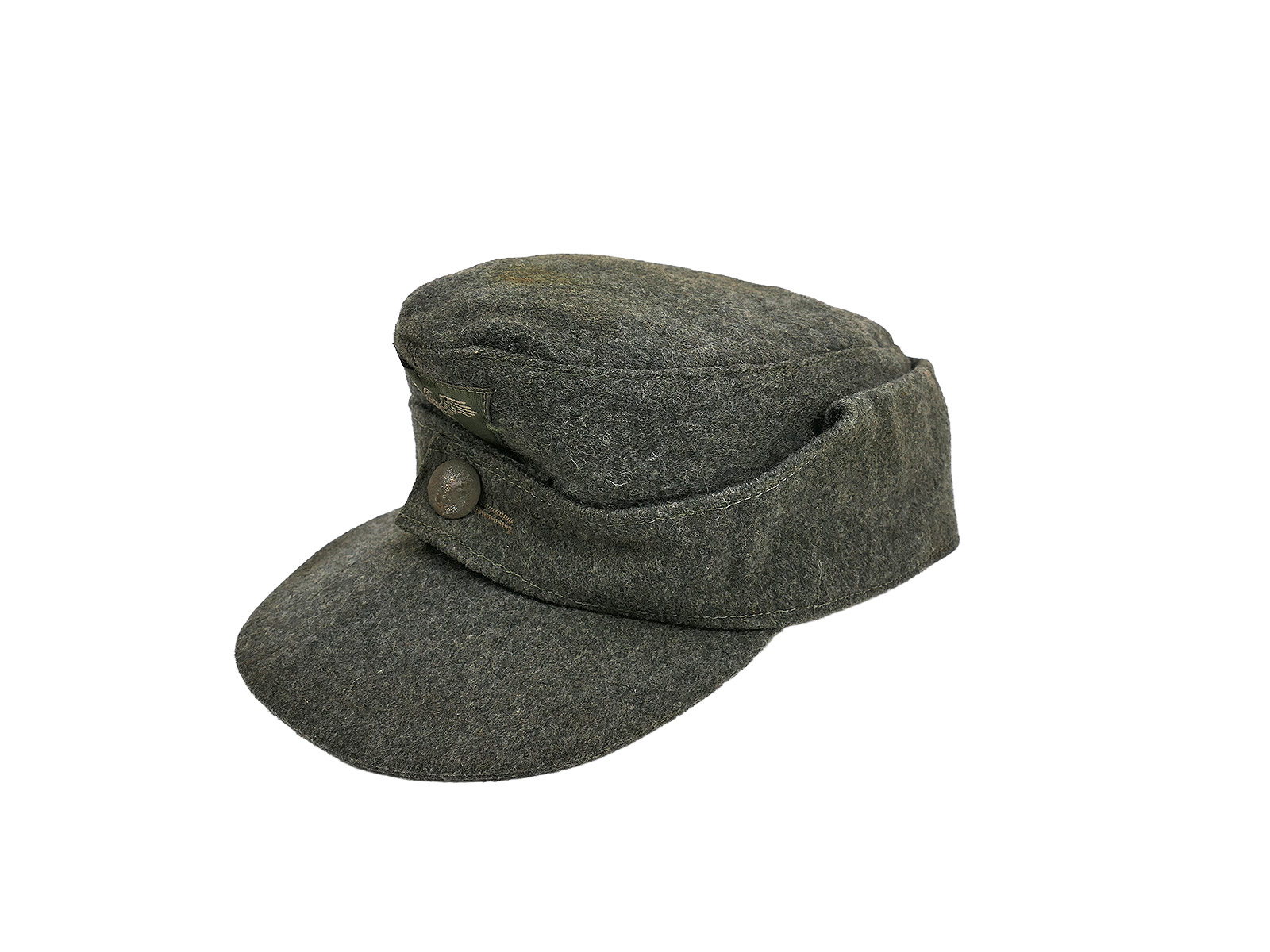 Antique Waffen SS M43 single-button field cap, Italian wool fabric / trapezoid design, size 57