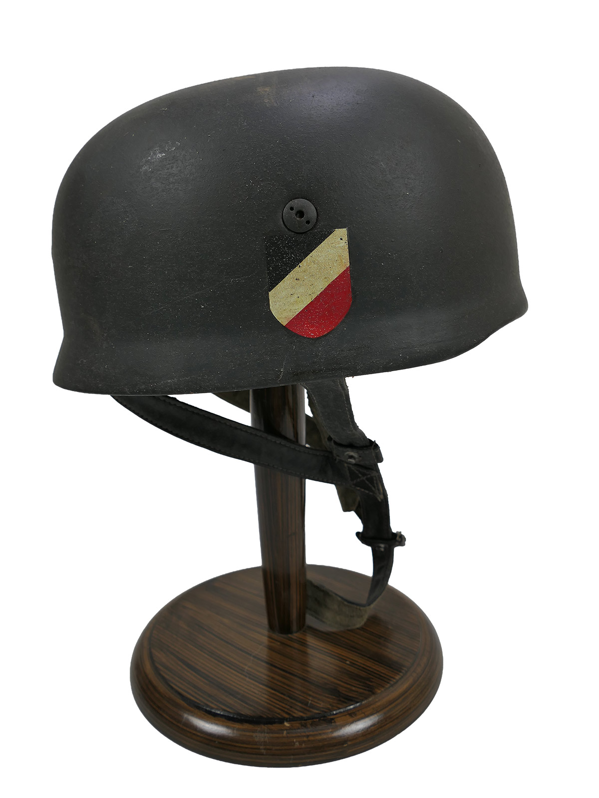 One-off item – Vintage camouflage paratrooper helmet, DD Stahlhelm M38, Luftwaffe paratrooper COLLECTION