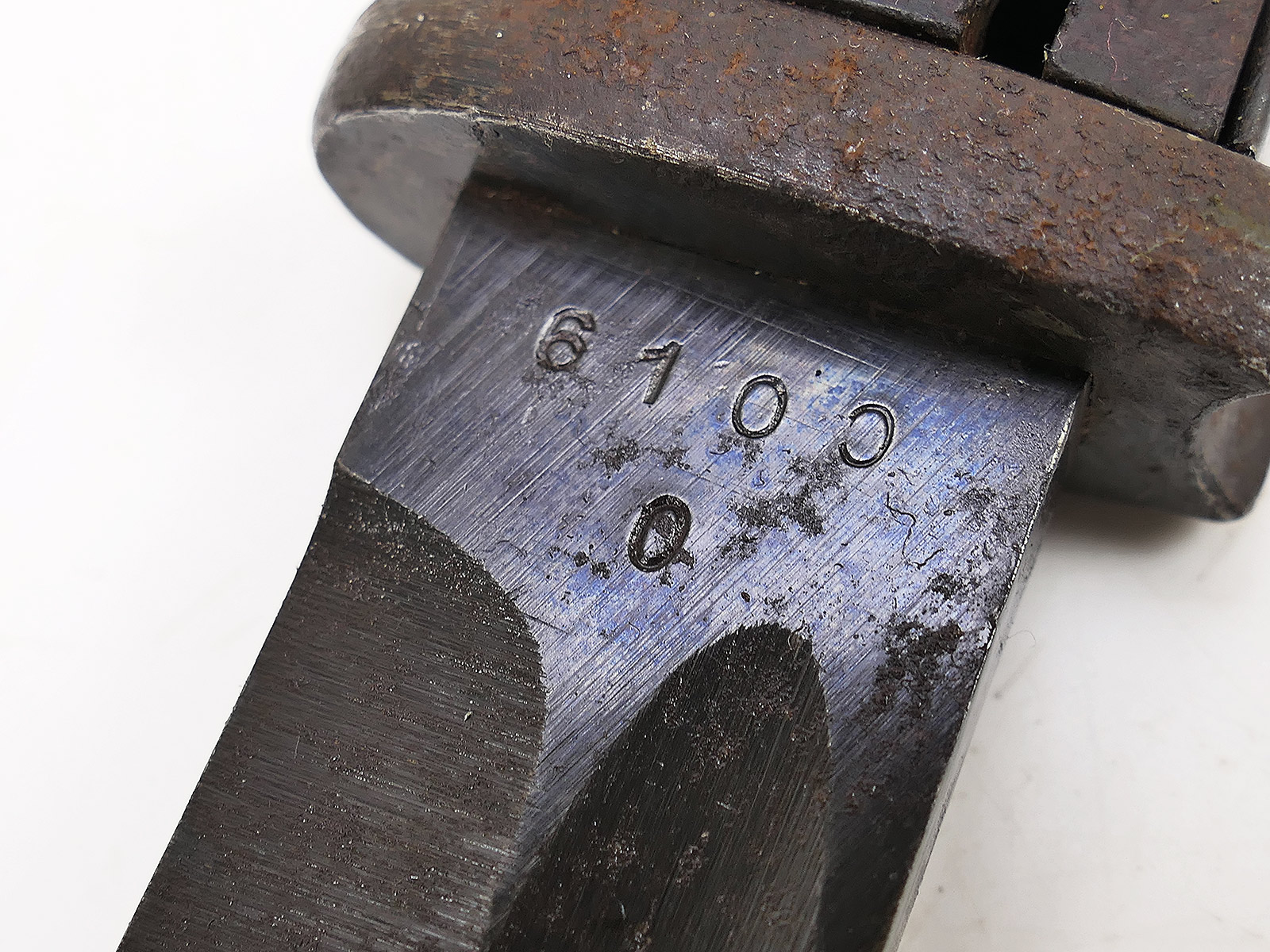 Wehrmacht M84/98 K98 bayonet / side-mounted bayonet – matching serial numbers, cof 44, battle-worn
