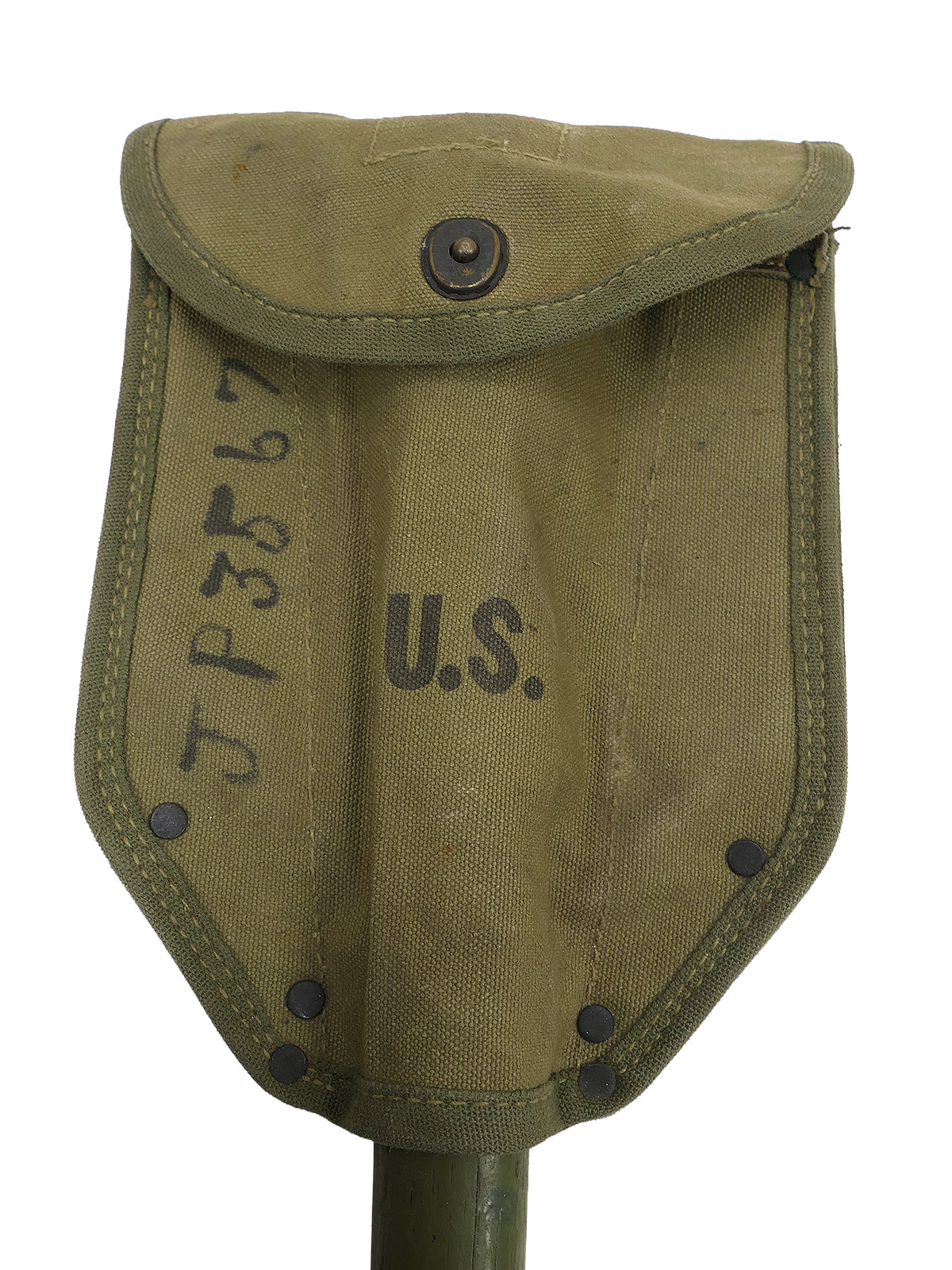 ORIGINAL US ARMY WW2 Folding Spade with Pouch – Entrenching Tool Collection – BATTLE WORN