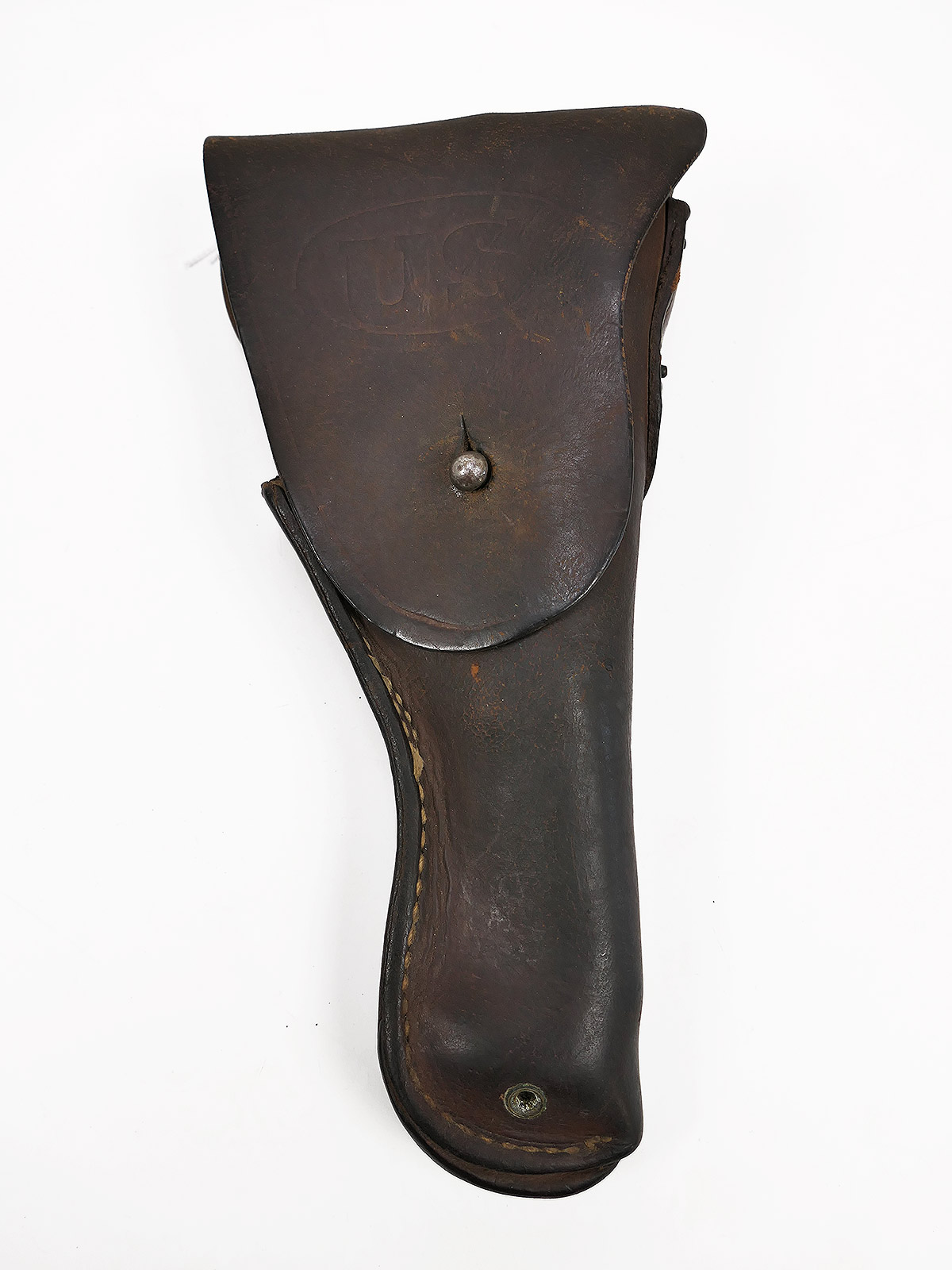 #6/ Original US Army WW2 Colt 1911 pistol holster, 1943, leather holster, brown / Collection: BATTLE WORN 