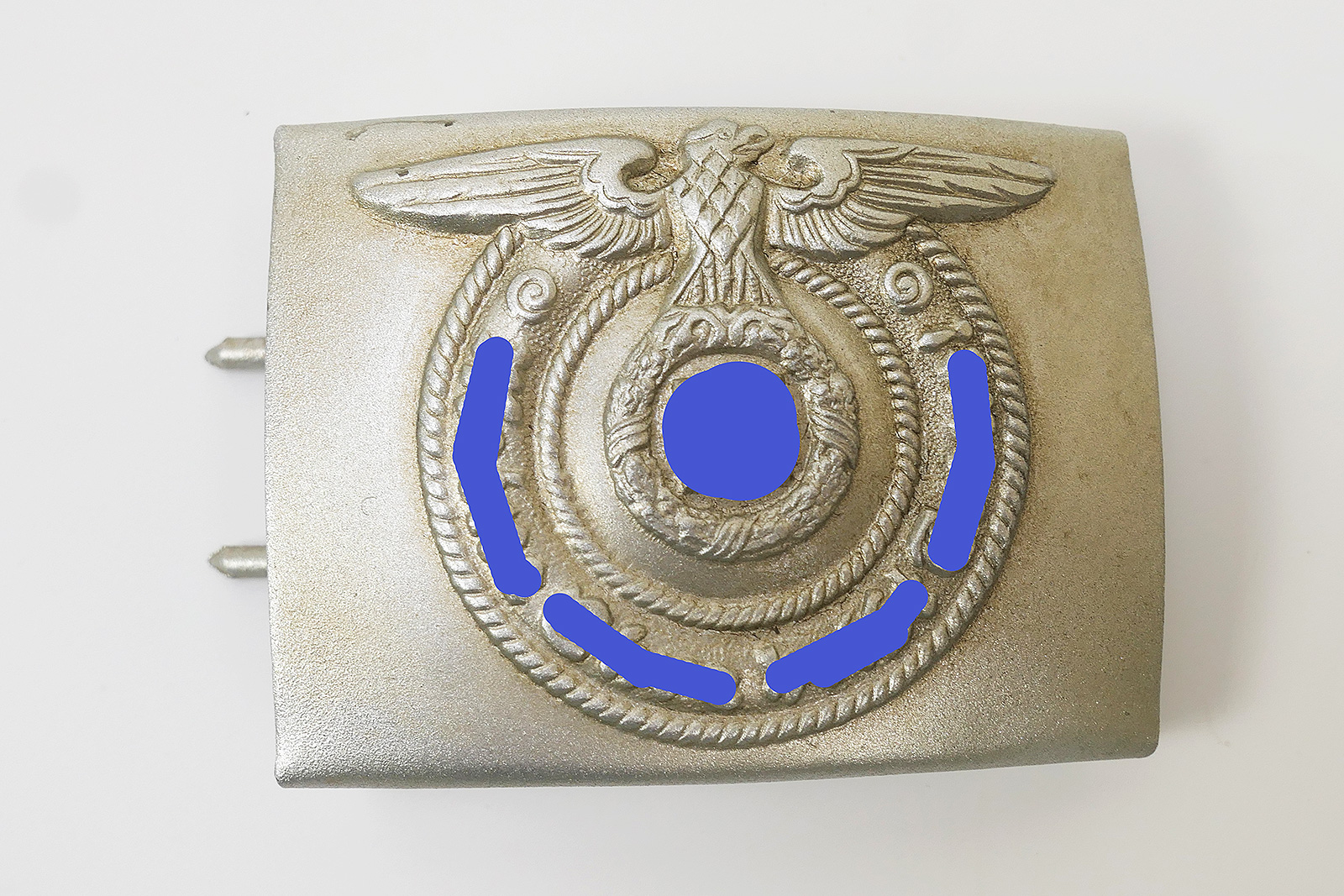 Waffen SS RZM 36/42 belt lock steel box antique belt lock