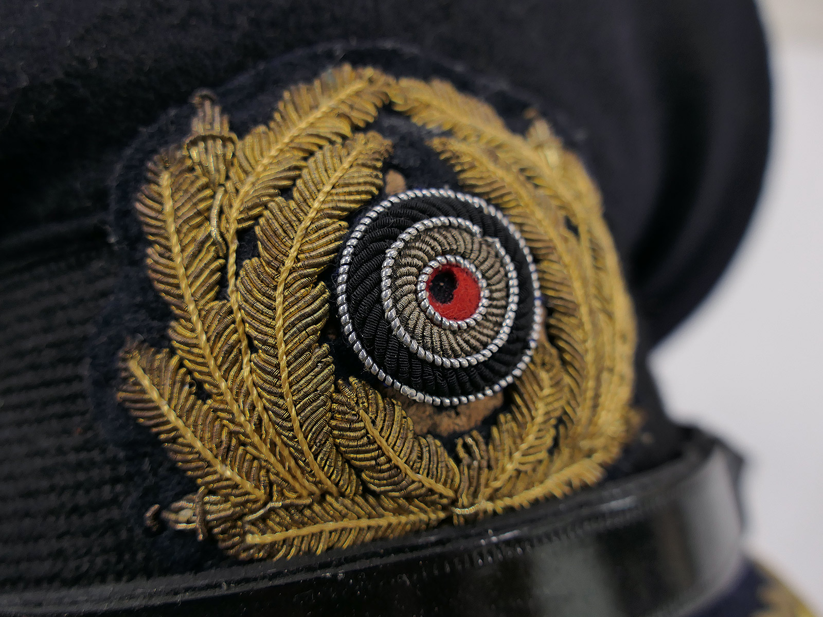 Antique naval cap ‘ADMIRAL’ with original trimmings (cap eagle and cockade) COLLECTION