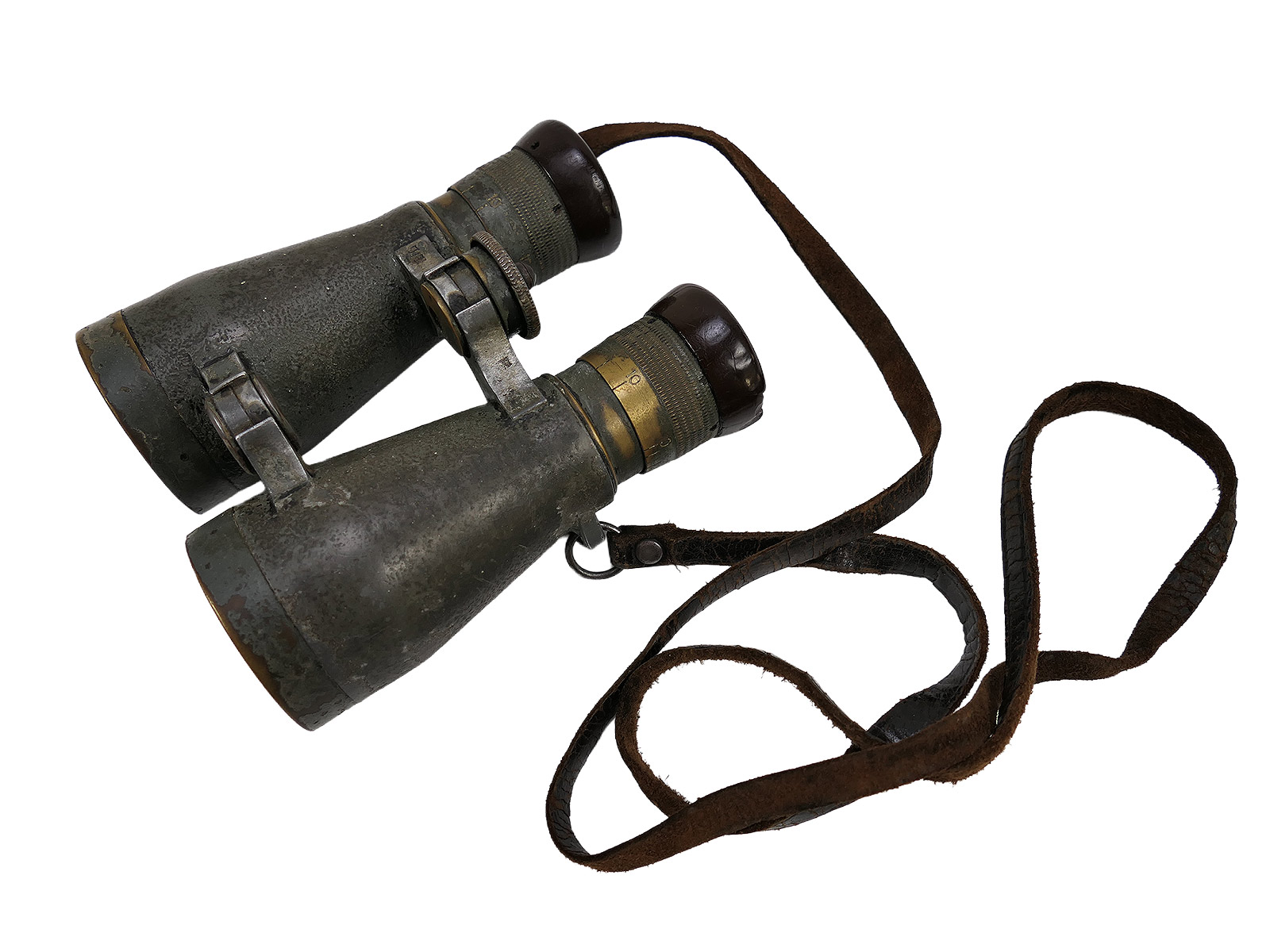 WK1 / Imperial Binoculars 08 Service Model with leather carrying strap 