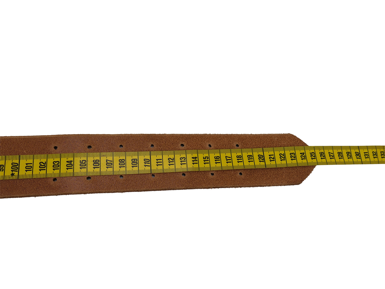 Officer’s double-pronged belt, brown, 50 mm, leather belt, brown, total length 125 cm, COLLECTION