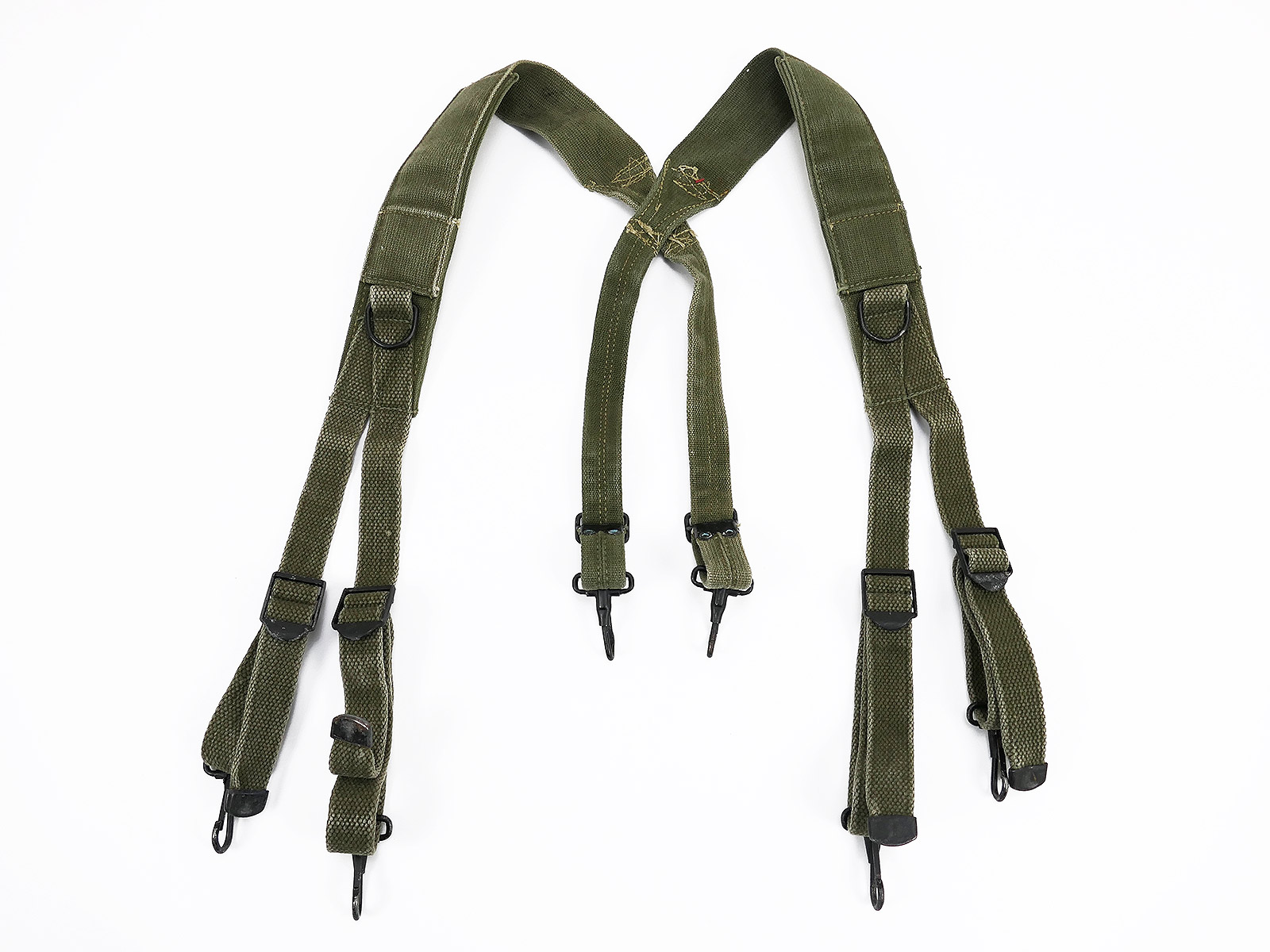 P1704555 ORIGINAL US ARMY WW2 M1936 Suspenders belt stretcher green late war
