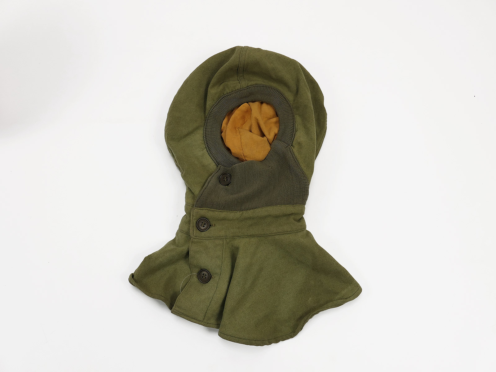 Original US Army WW2 Wool Anti Vesicant Gas Hood / Collection BATTLE WORN 