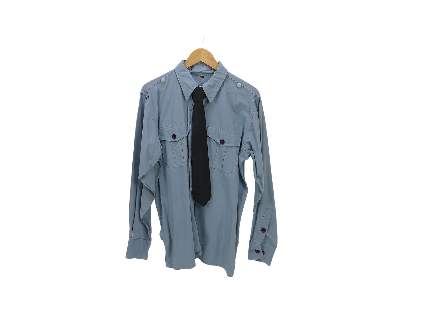 Single piece - Wehrmacht Luftwaffe paratrooper service shirt blue size L with tie