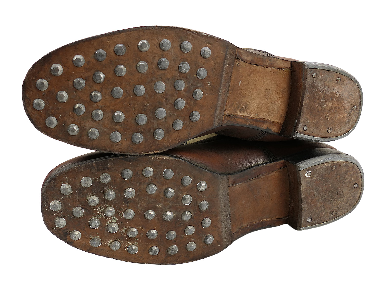 Single pair – Wehrmacht DAK high-top tropical boots, Afrika Korps boots, size 46, COLLECTION BATTLE WORN