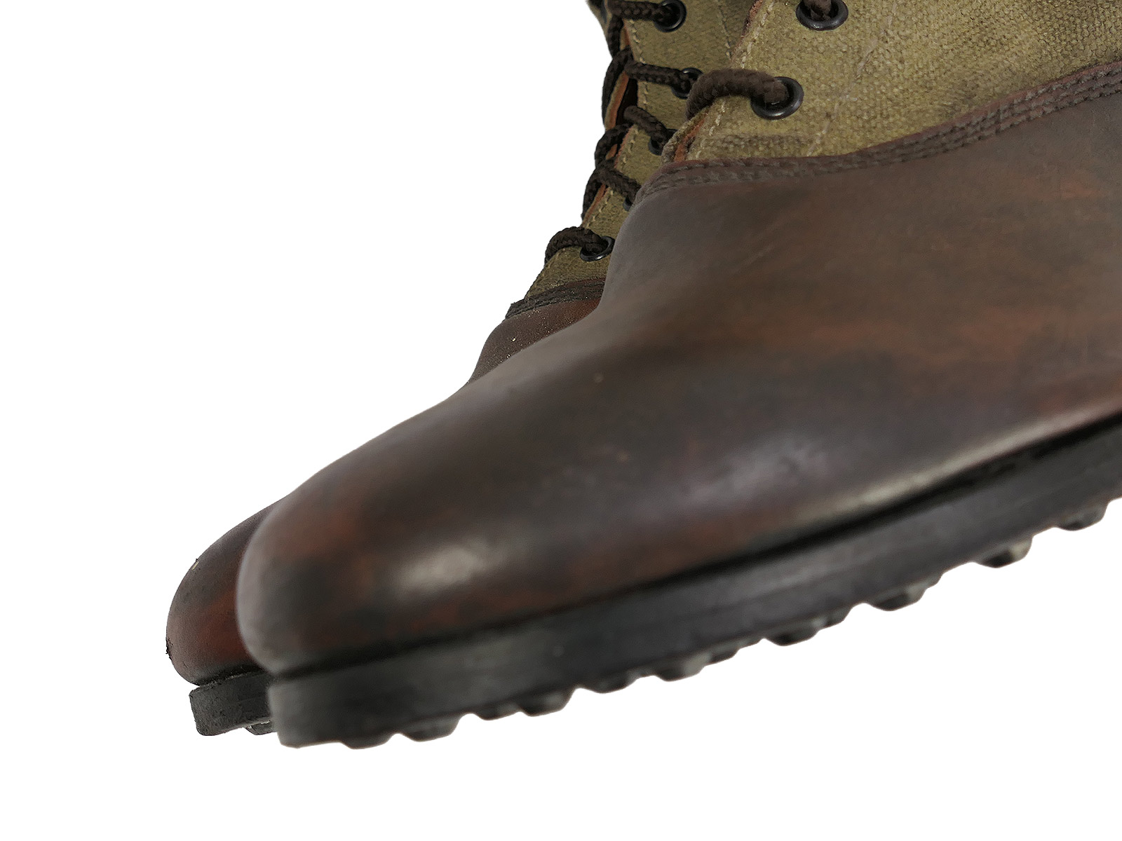 Single pair – Wehrmacht DAK high-top tropical boots, Afrika Korps boots, size 46, COLLECTION BATTLE WORN