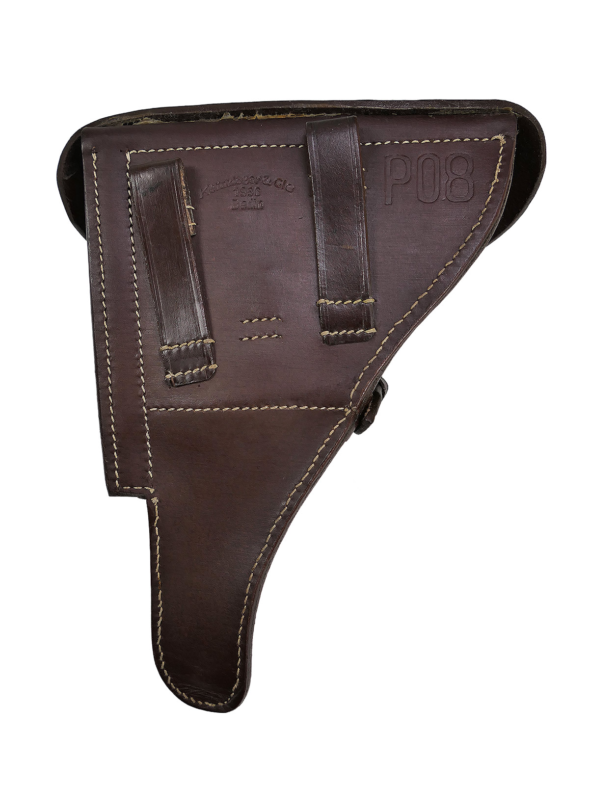 One-off Wehrmacht Luftwaffe P08 holster, leather holster, pistol case, leather, BROWN