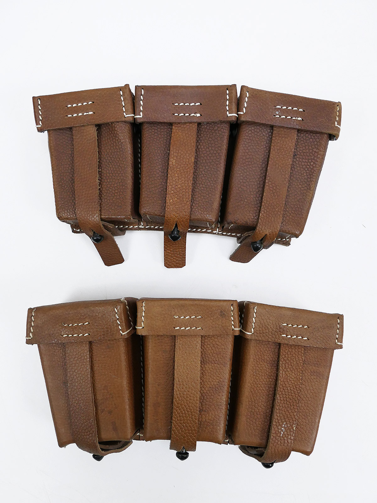 P1301903 USED 2x cartridge pouch K98 brown - version for Luftwaffe / German Afrika Korps