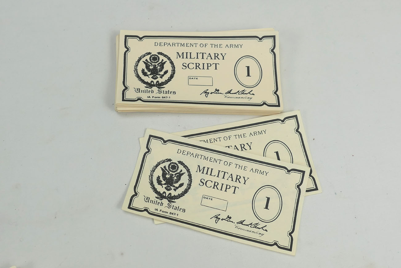 US WW2 Military Script War Hunter Payment