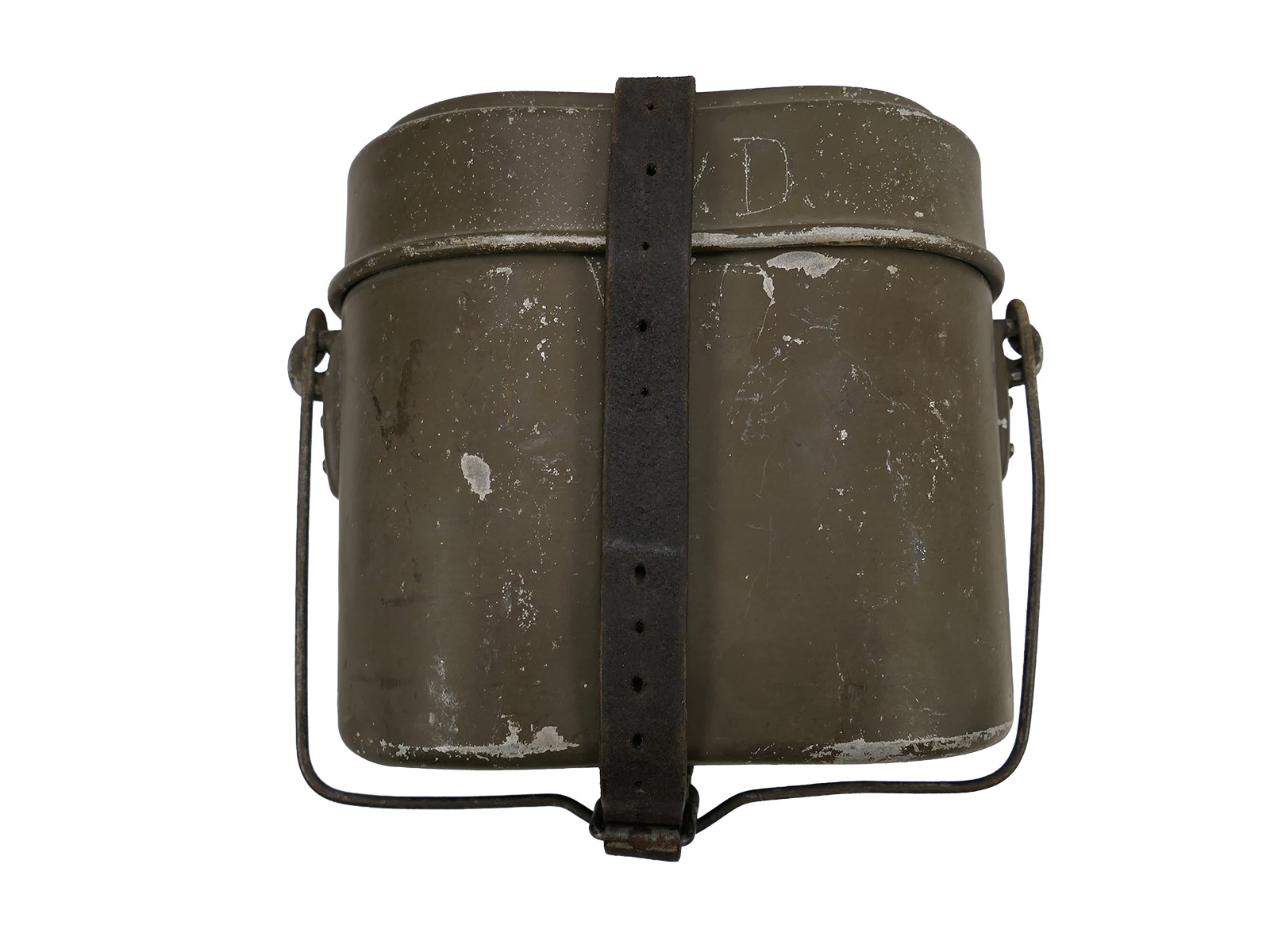 Wehrmacht cookware set, manufacturer MKL 41, with 95% of the original paintwork intact, complete with leather strap – COLLECTION