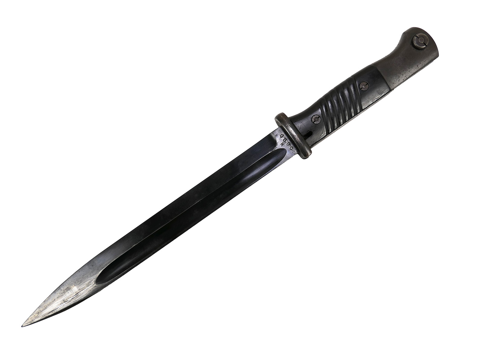 Wehrmacht M84/98 bayonet by Berg & Co, 1938, K98 carbine / fixed bayonet with scabbard, BATTLE-WORN