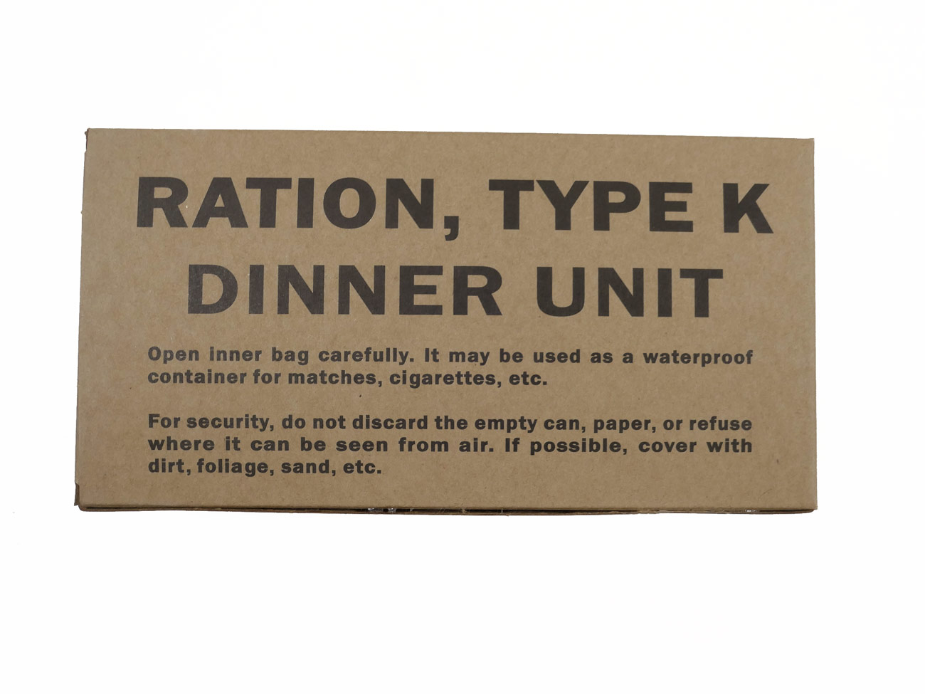 13542-1 US ARMY WW2 Rations Type K Dinner Unit / Rations Box Carton Catering