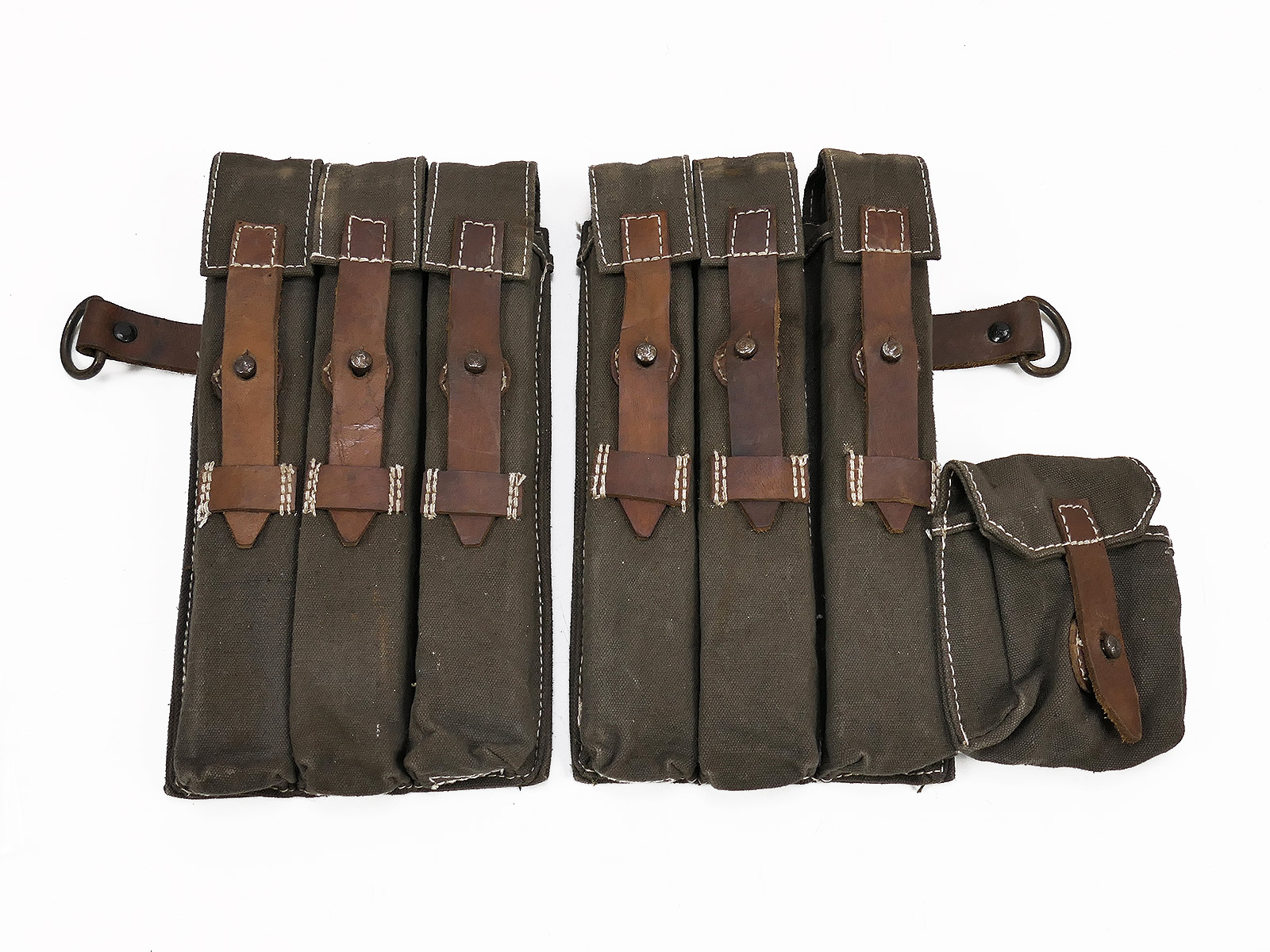#/Z2 Wehrmacht Pair of MP 38/40 Magazine Pouches MP38 MP40 COLLECTION BATTLE-WORN