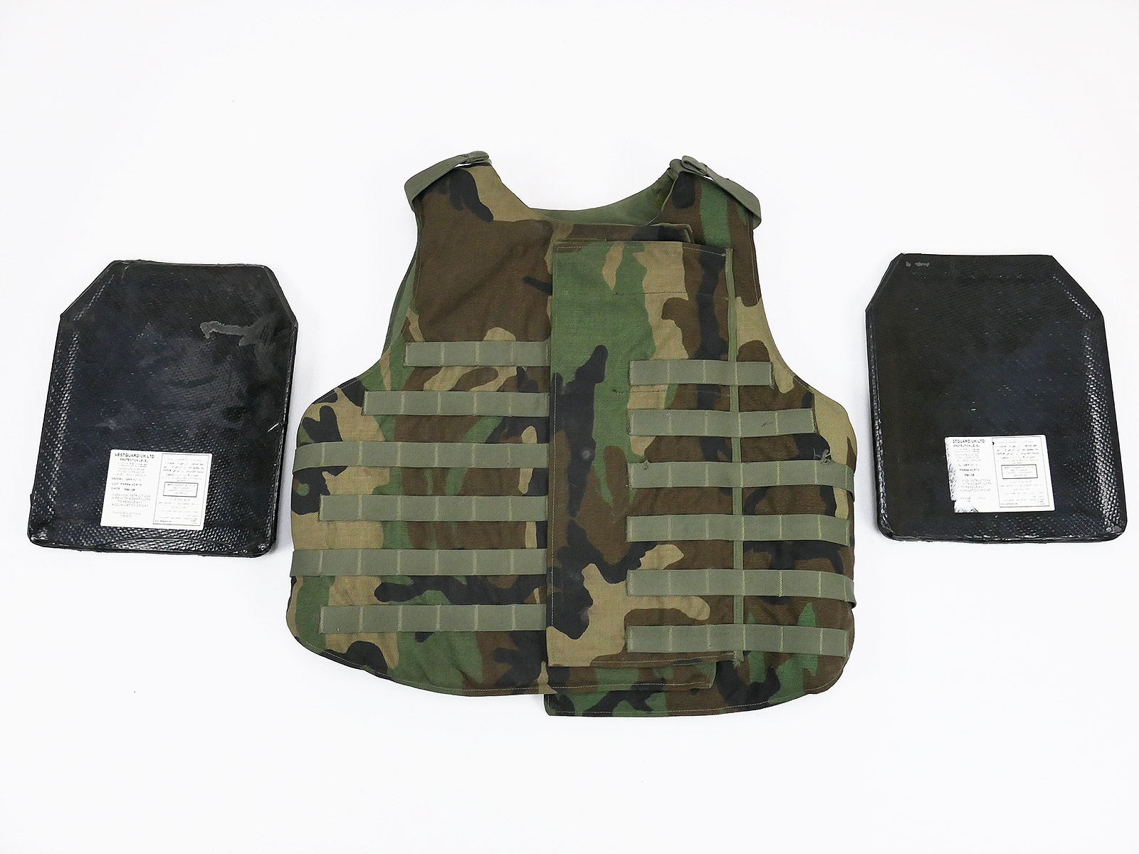 US Point Blank Interceptor Body Armor Insert Vest Size M Ballistic + Hardshell Plates