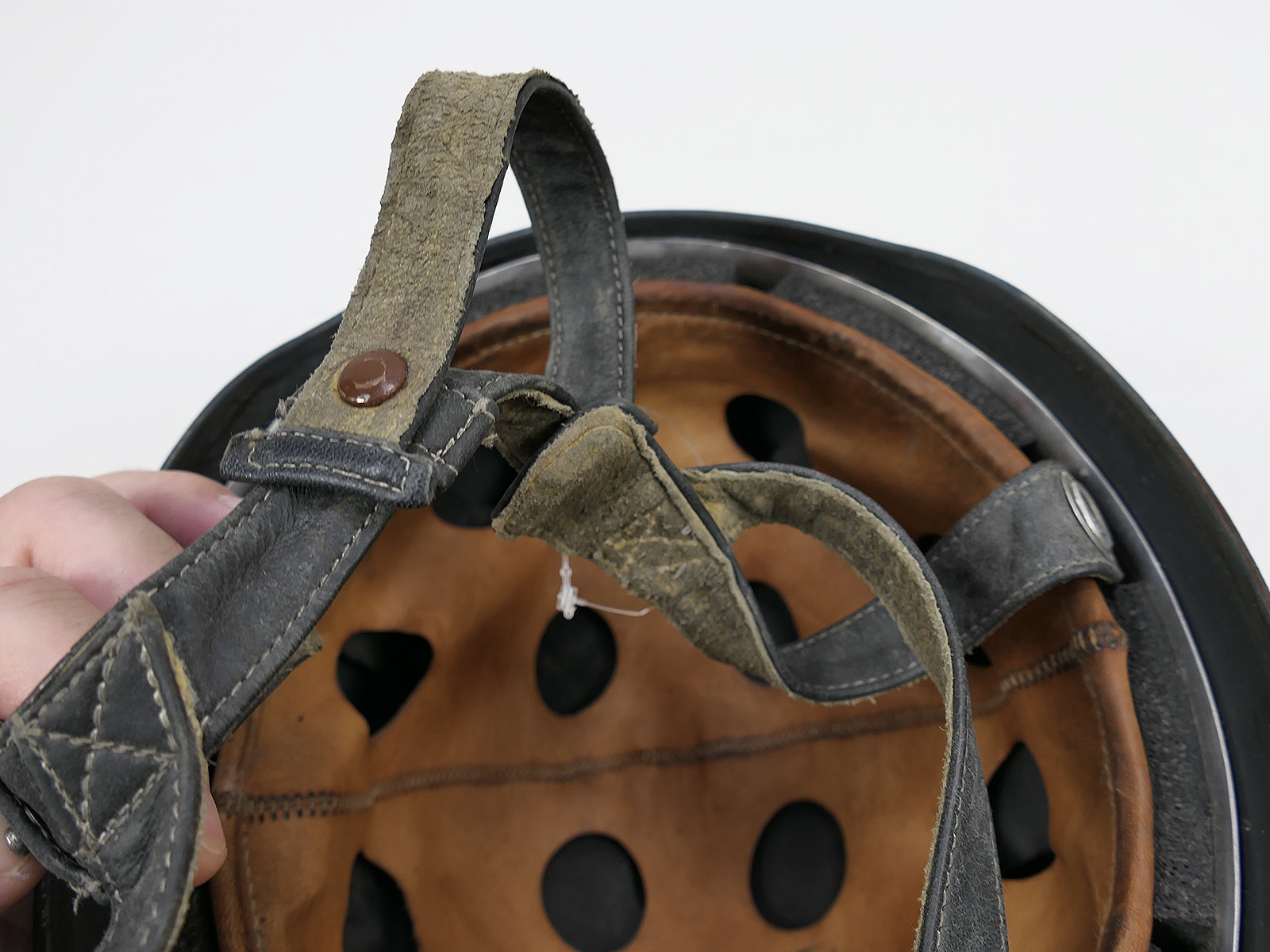 One-off item – Vintage camouflage paratrooper helmet, DD Stahlhelm M38, Luftwaffe paratrooper COLLECTION
