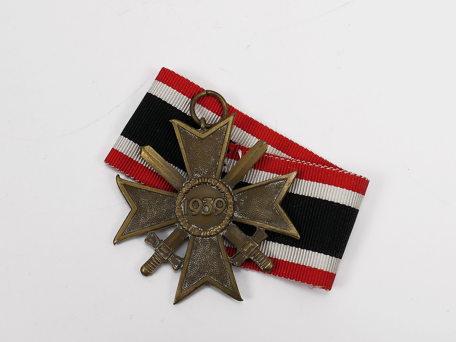 Original War Merit Cross 2nd Class with Swords 1957 version KVK 1939 with original ribbon