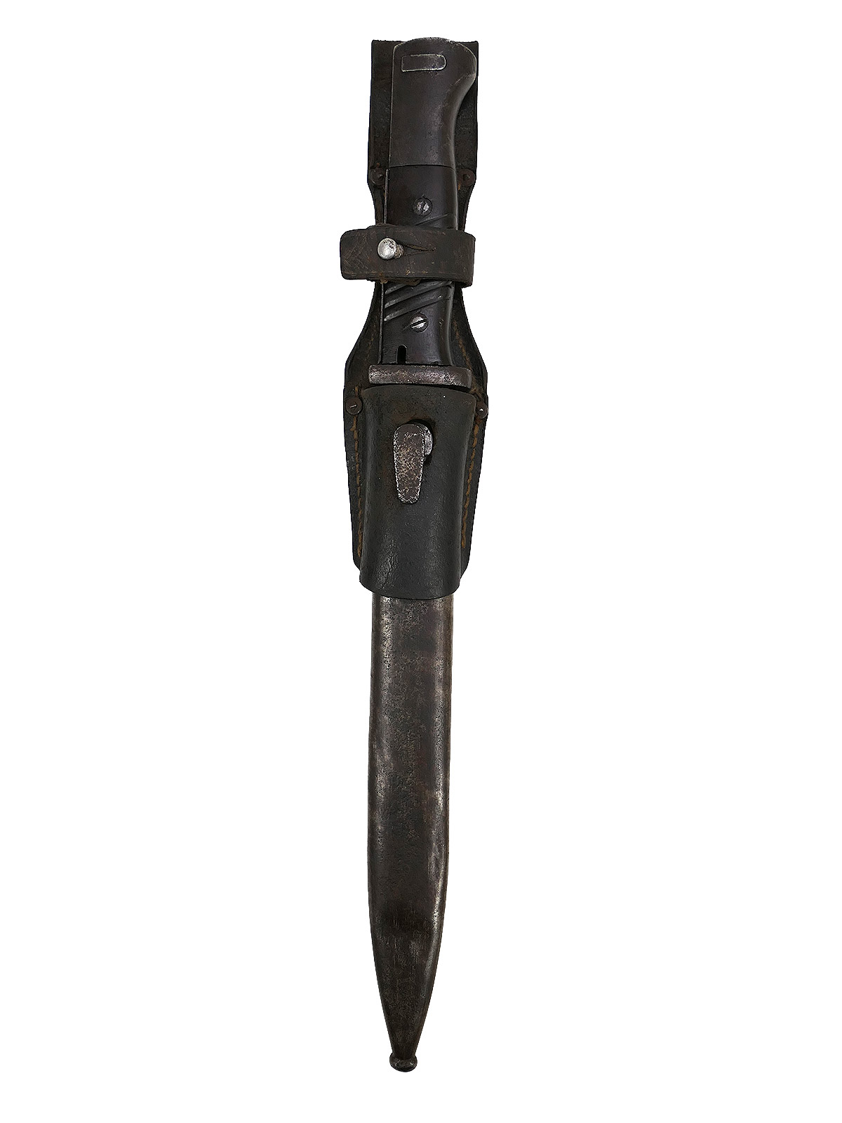 Wehrmacht M84/98 K98 bayonet / S/155 sidearm with belt loop – BATTLE WORN