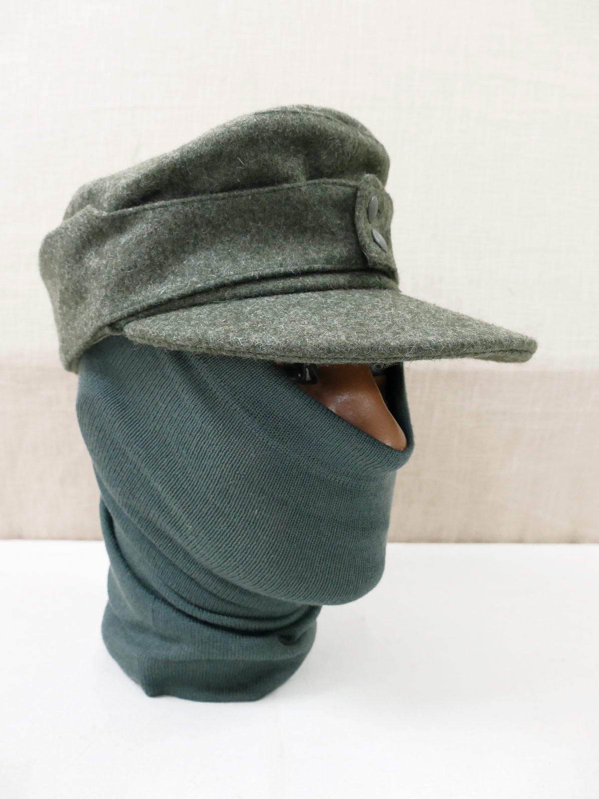 P1000769 Wehrmacht tube scarf green olive granny scarf winter additional clothing field cap