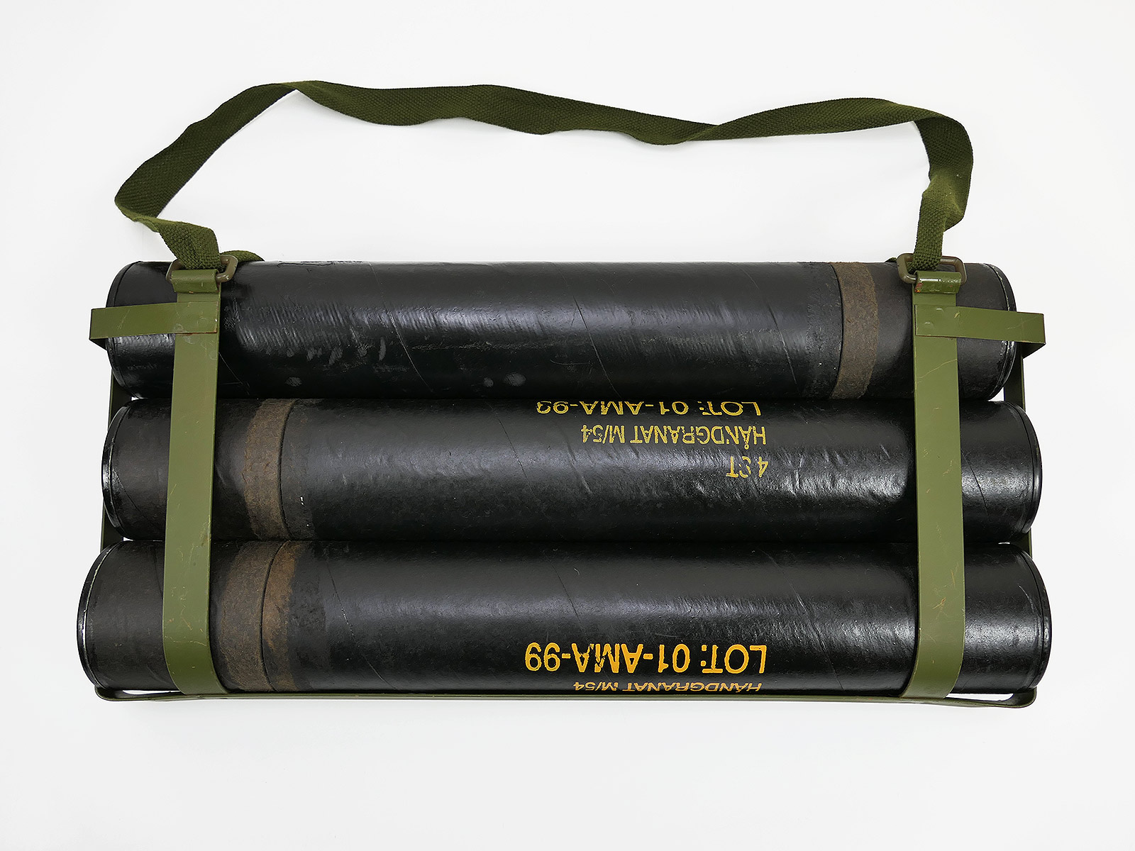 Denmark Army Carrying frame with 3 containers (empty) for hand grenades Danmark Army